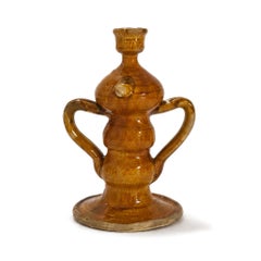 Antike glasierte Keramik-Öllampe aus Süditalien, 1880