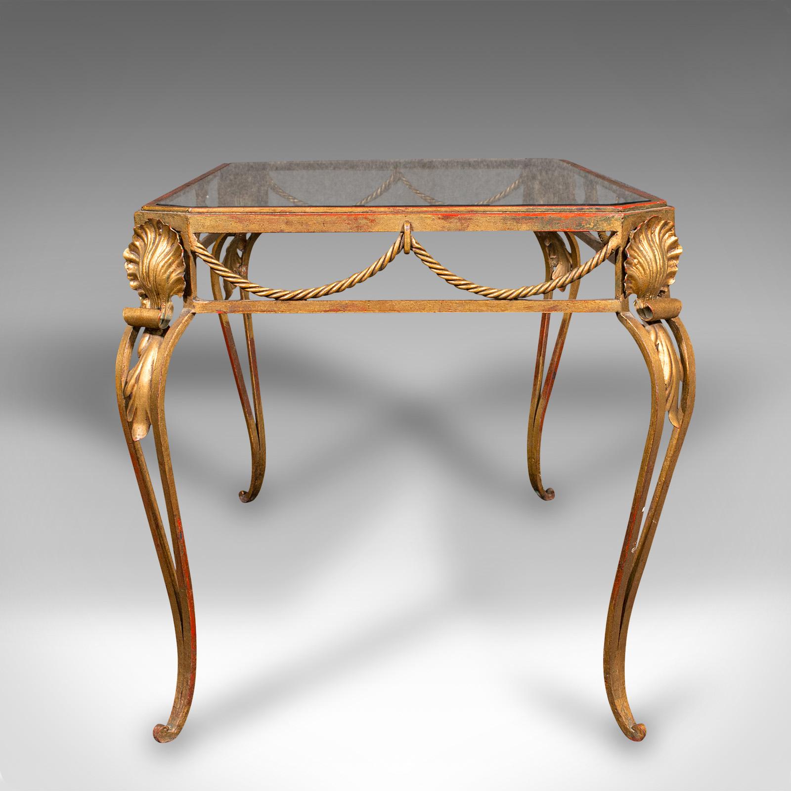 Antique Glazed Coffee Table, French, Brass, Art Nouveau, Early 20th, Circa 1920 In Good Condition For Sale In Hele, Devon, GB