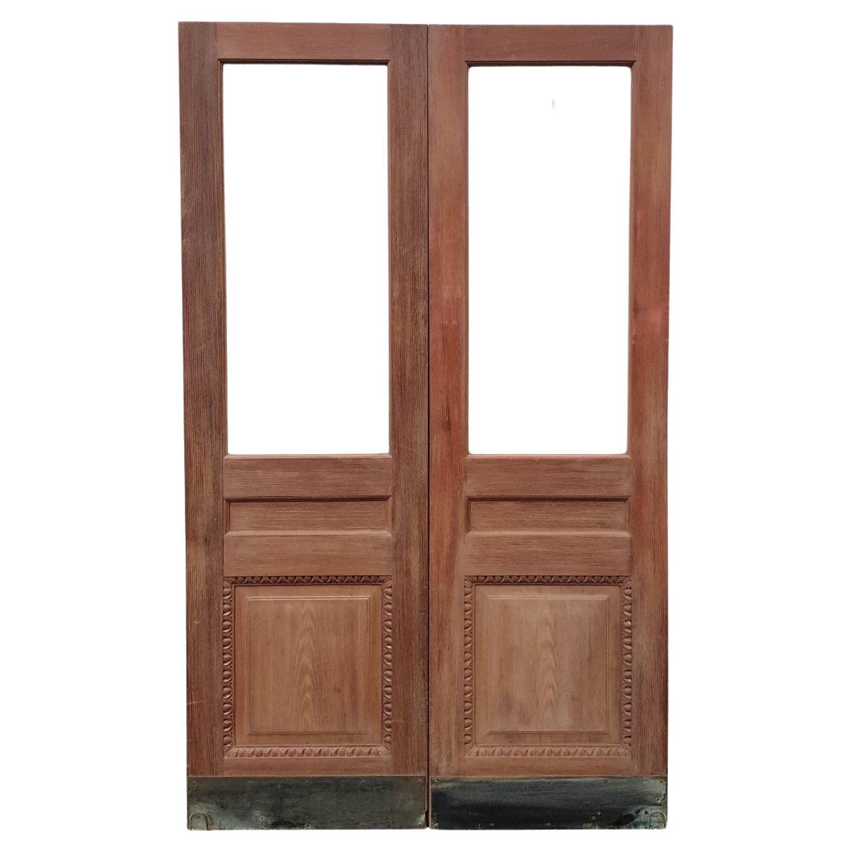 Antique Glazed Double Doors For Sale
