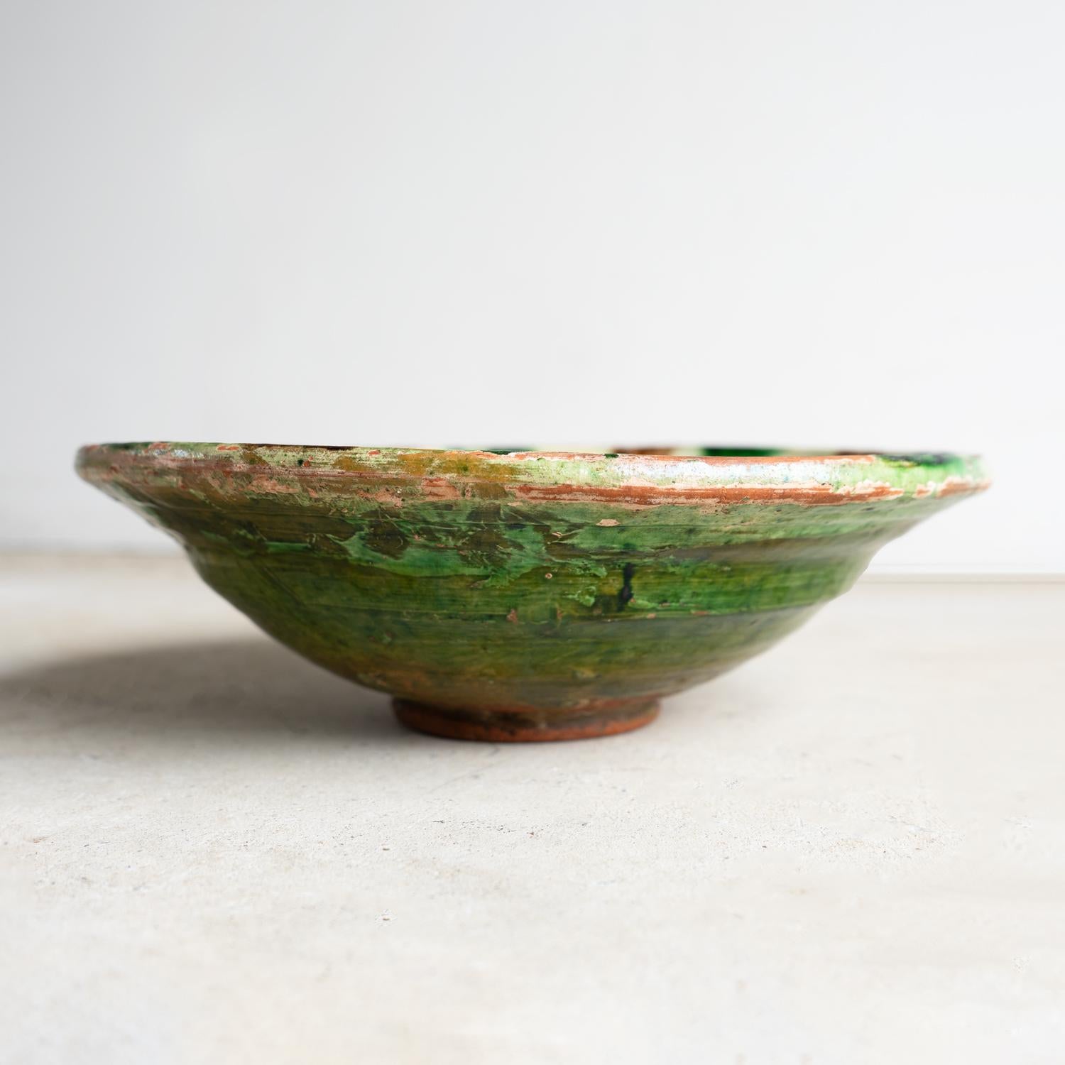 Antique Glazed Earthenware Slipware Bowl, Swat Valley, Late 19th/Early 20th C. For Sale 3