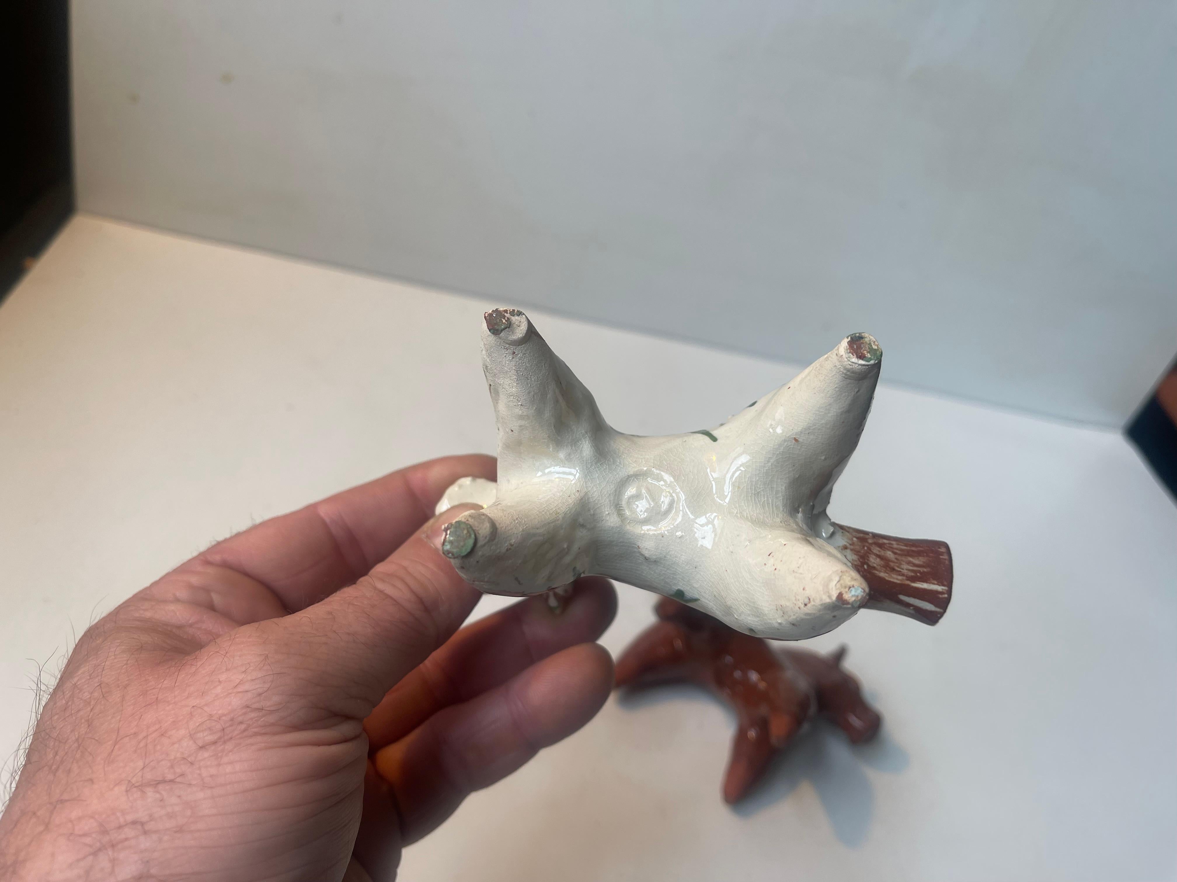 Antique Glazed Horse Terracotta Water Whistles For Sale 2