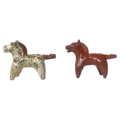 Antique Glazed Horse Terracotta Water Whistles