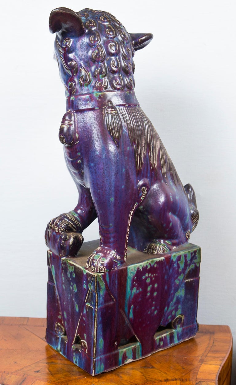 Antique Glazed Pottery Chinese Foo Dog For Sale at 1stdibs