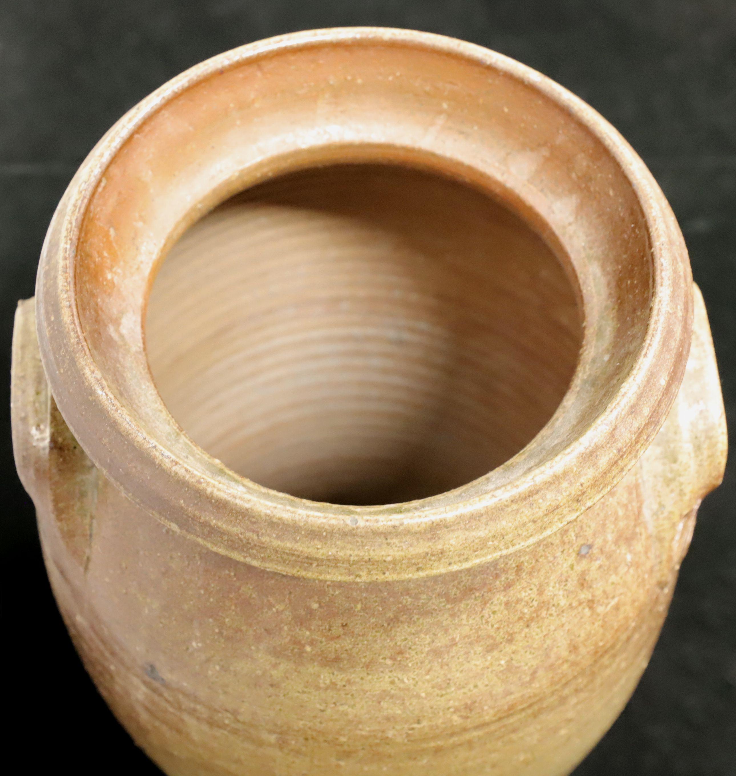 19th Century Antique Glazed Pottery Urn For Sale