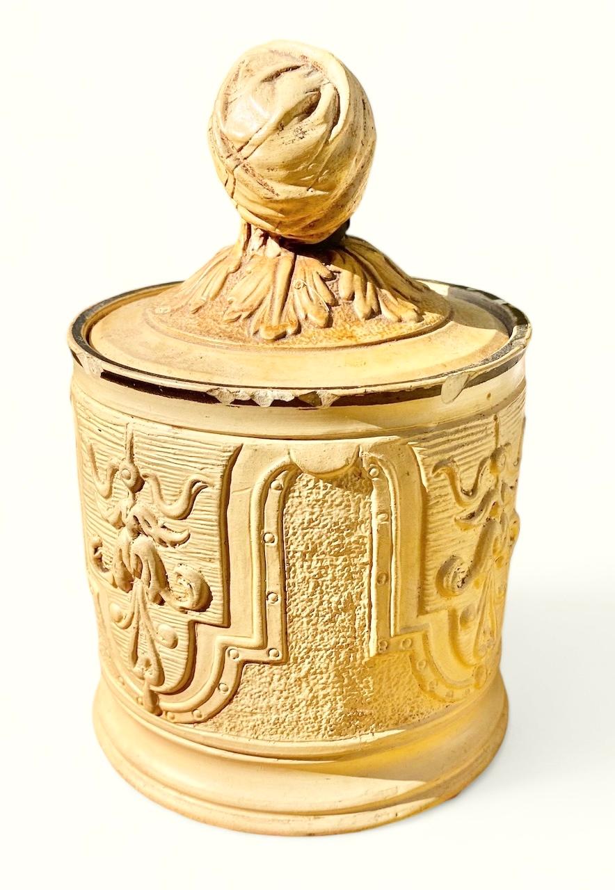 XIXe siècle Humidor ancien en terre cuite vernissée Blackamoor de Johann Maresch en vente
