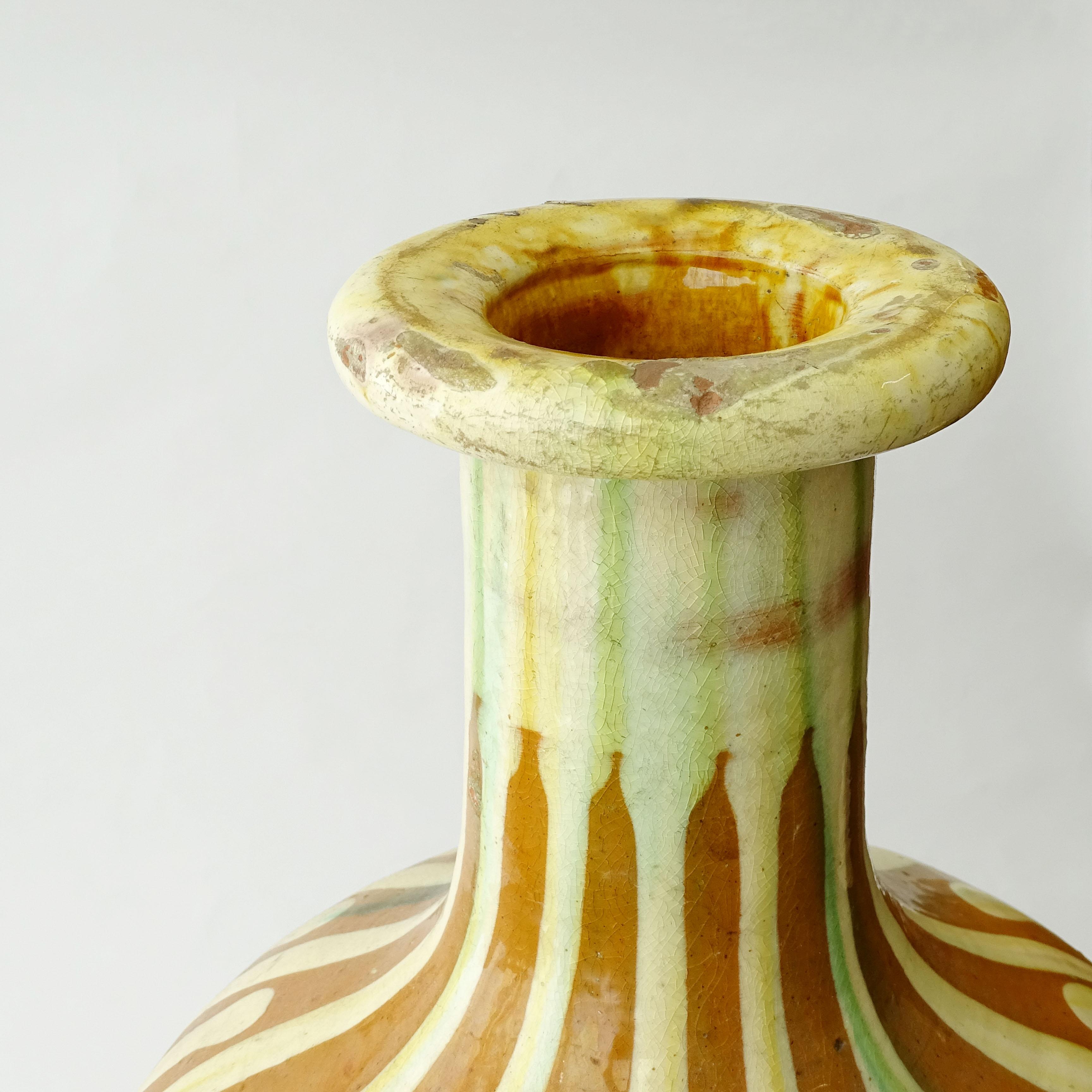 Antigua jarra de terracota vidriada, Italia, 1900 Arte popular en venta