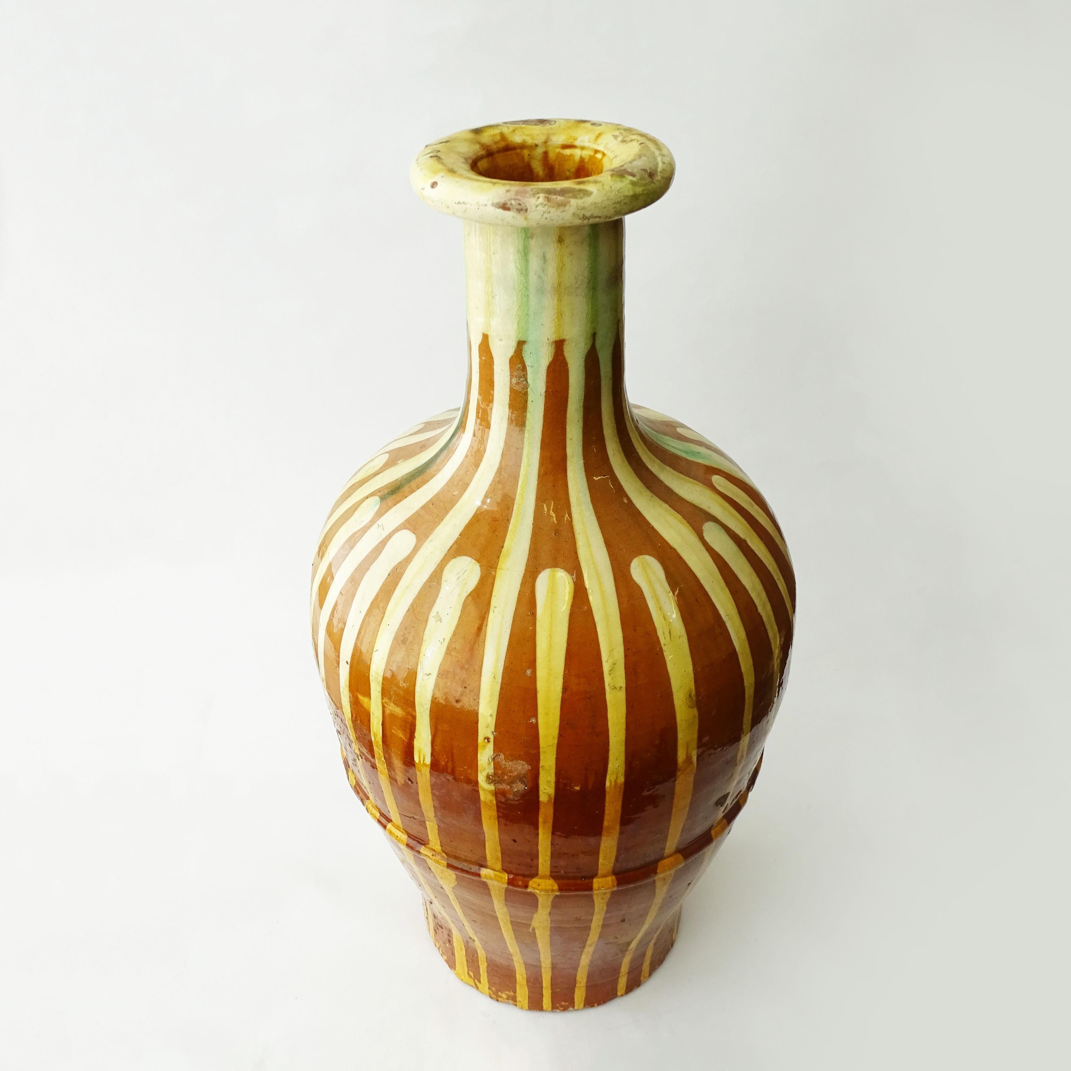 Antigua jarra de terracota vidriada, Italia, 1900 principios del siglo XX en venta