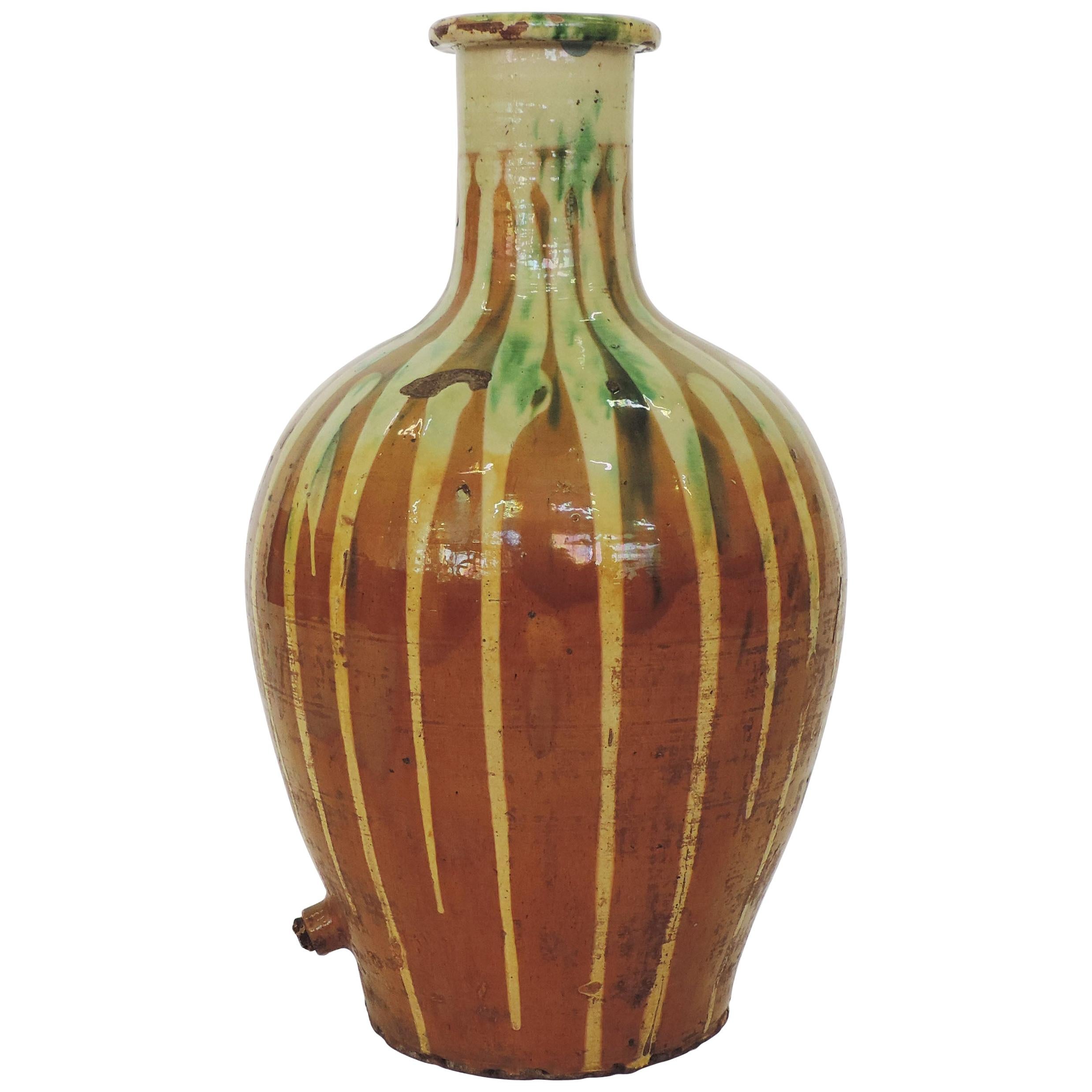 Antique Glazed Terracotta Jar, Italy, 1900s