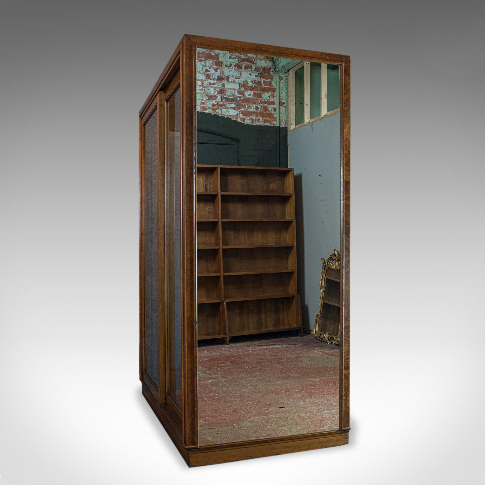 Antique Glazed Wardrobe Cabinet, Oak, Retail Shop Fitting, Display, circa 1900 In Good Condition In Hele, Devon, GB