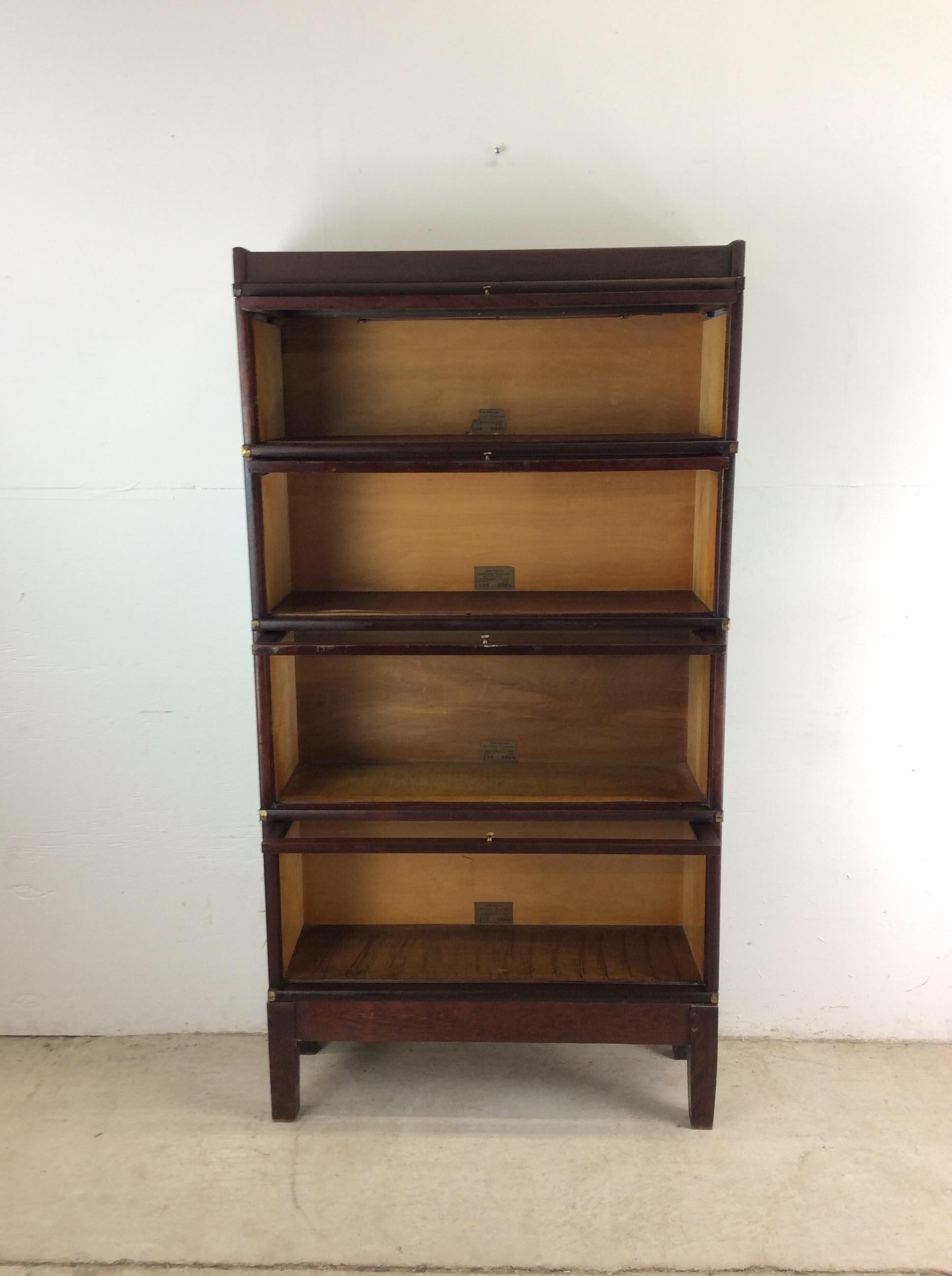 Librería Antigua Globe Wernicke de 4 Cajas con Acabado Caoba en venta 13