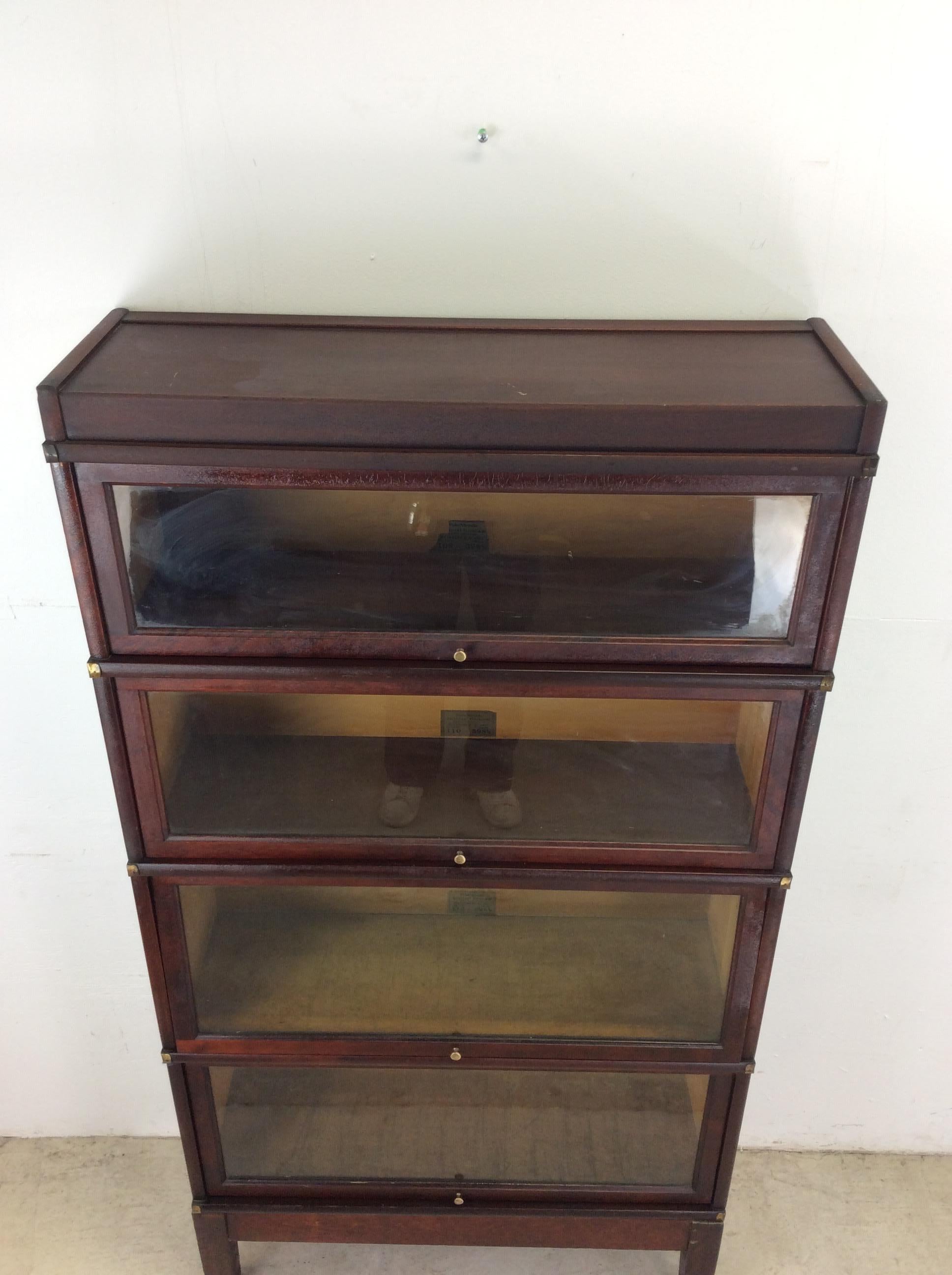 Librería Antigua Globe Wernicke de 4 Cajas con Acabado Caoba clásico estadounidense en venta
