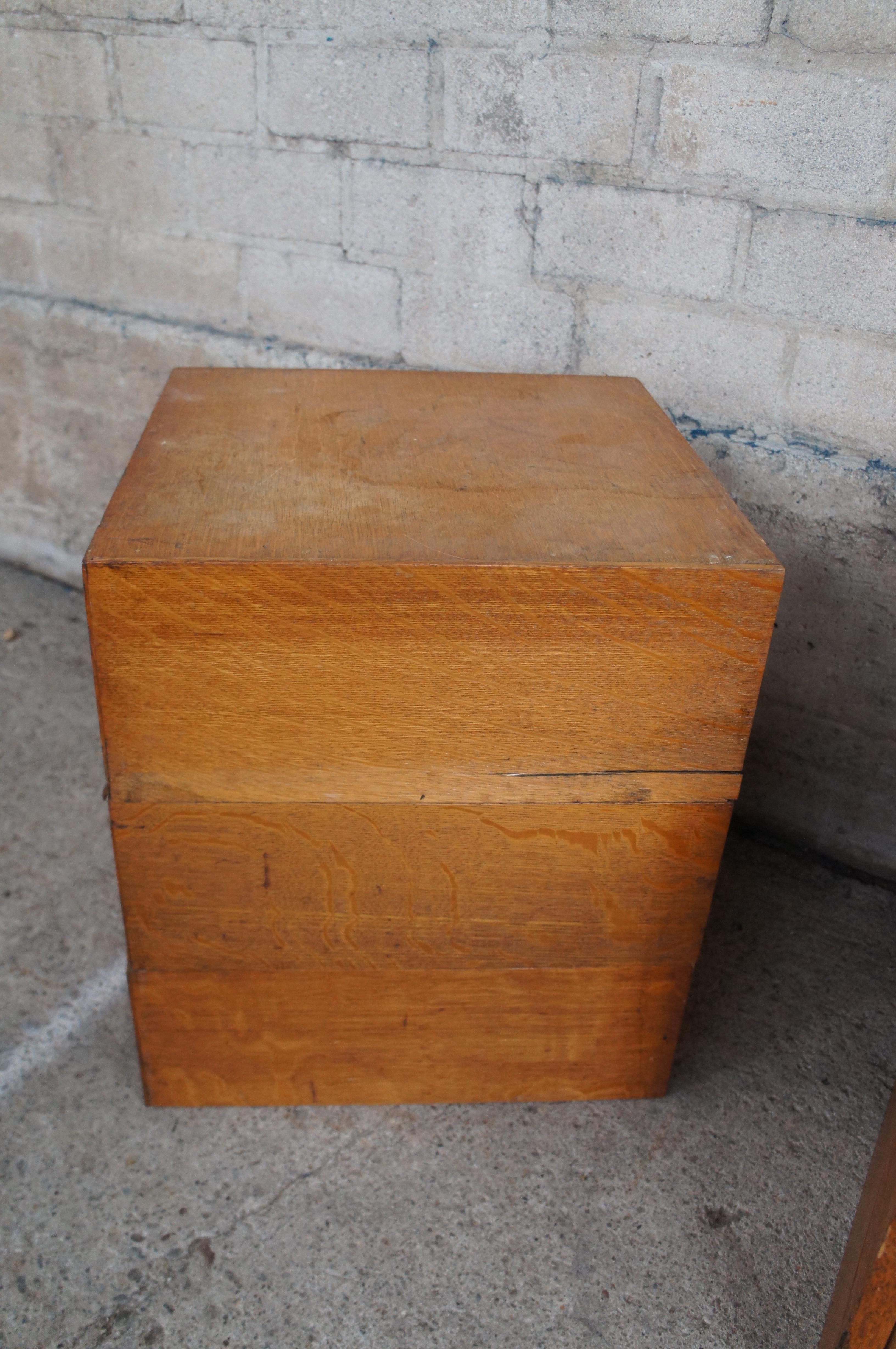Antique Globe Wernicke American Oak Stacking File Card Catalogue Index Cabinets 2
