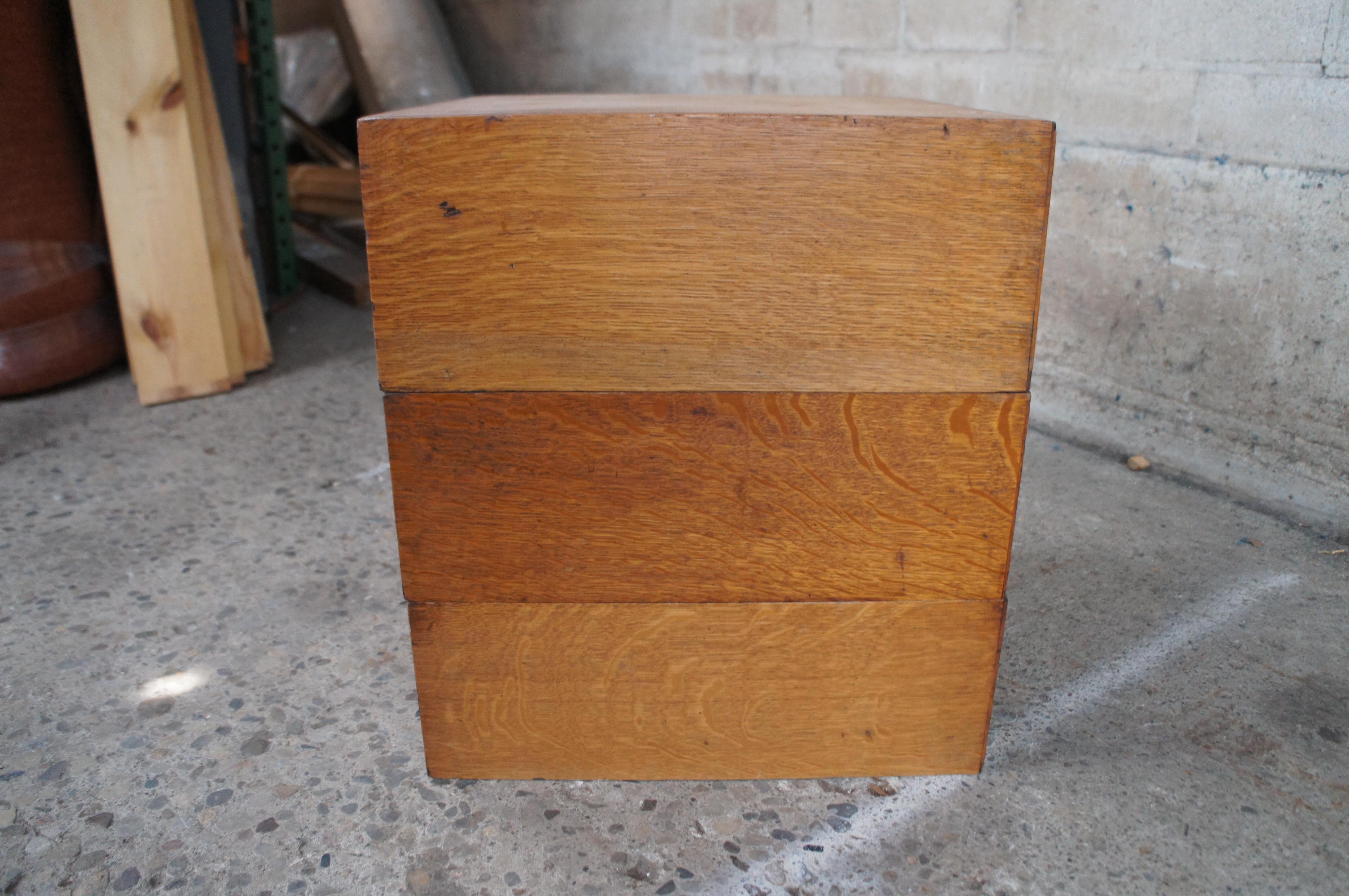 Antique Globe Wernicke American Oak Stacking File Card Catalogue Index Cabinets 5