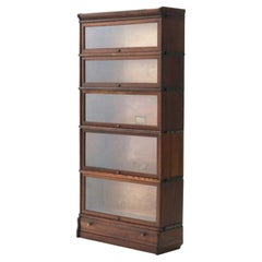 Antique Globe Wernicke Arts & Crafts Five Stack Oak Barrister Bookcase c1920