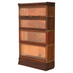 Antique Globe Wernicke Arts & Crafts Four Stack Oak Barrister Bookcase c1920