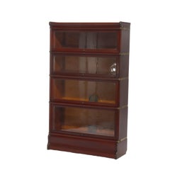 Antique Globe Wernicke Arts & Crafts Mahogany 4-Stack Barrister Bookcase C1920