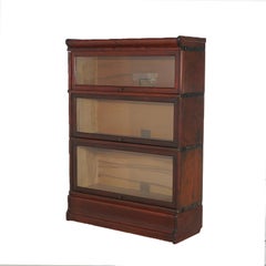 Antique Globe Wernicke Arts & Crafts Mahogany Barrister Stack Bookcase C1920