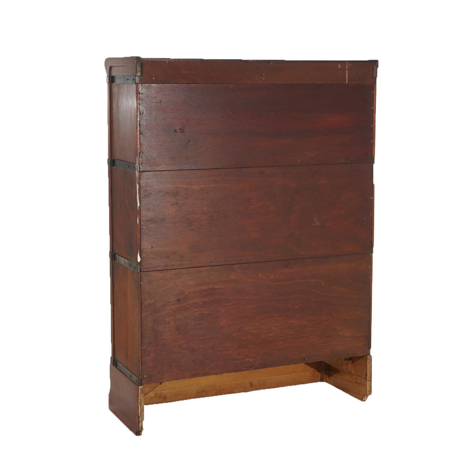 20th Century Antique Globe Wernicke Arts & Crafts Mahogany Barrister Stack Bookcase C1920 For Sale