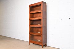 Antique Globe Wernicke Arts & Crafts Mahogany Five-Stack Barrister Bookcase