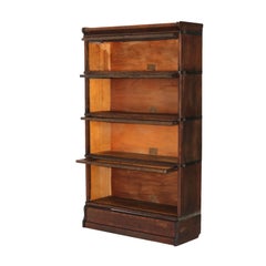 Antique Globe Wernicke Arts & Crafts Mission Oak Four Stack Barrister Bookcase