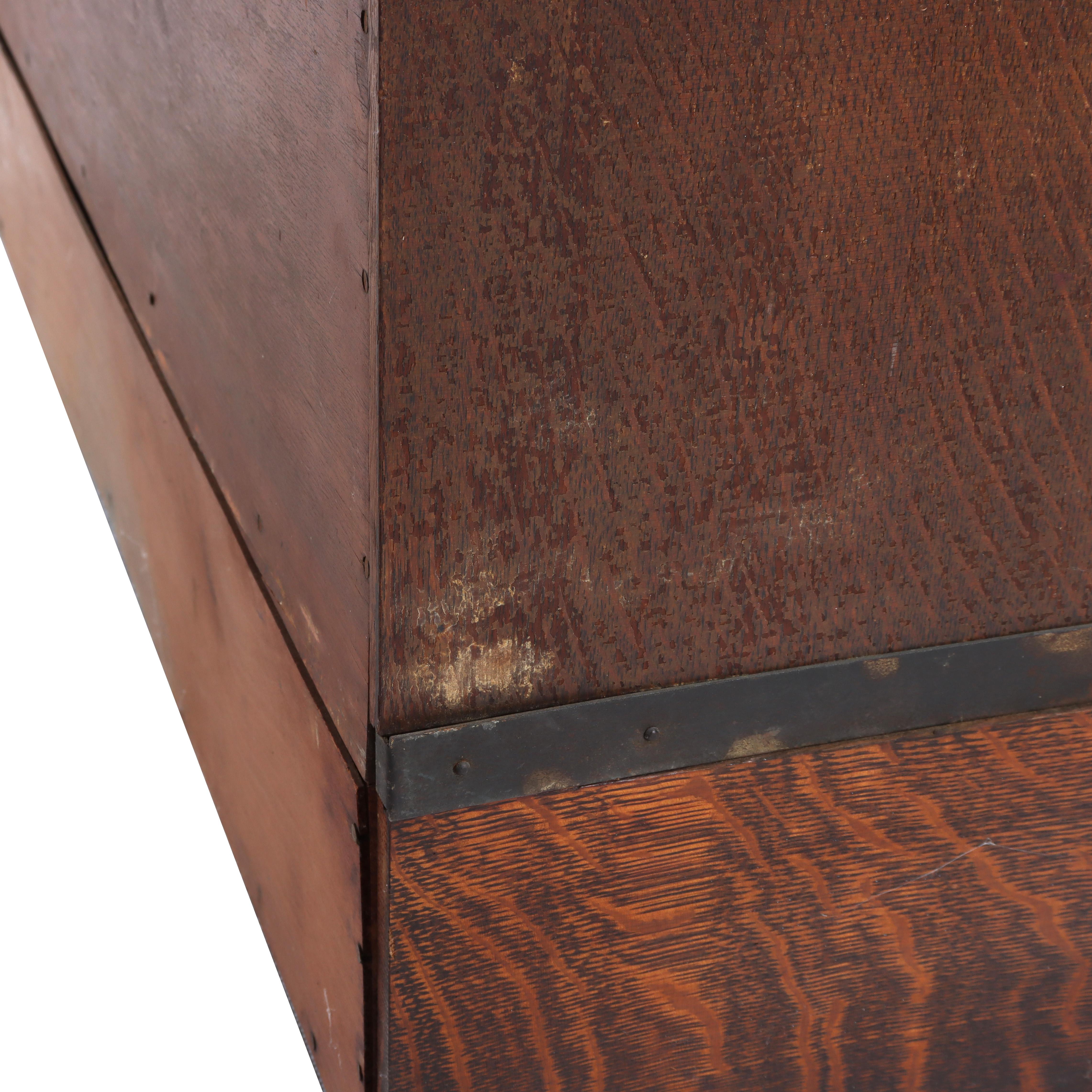 Antique Globe Wernicke Arts & Crafts Oak Five Stack Barrister Bookcase C1920 en venta 5