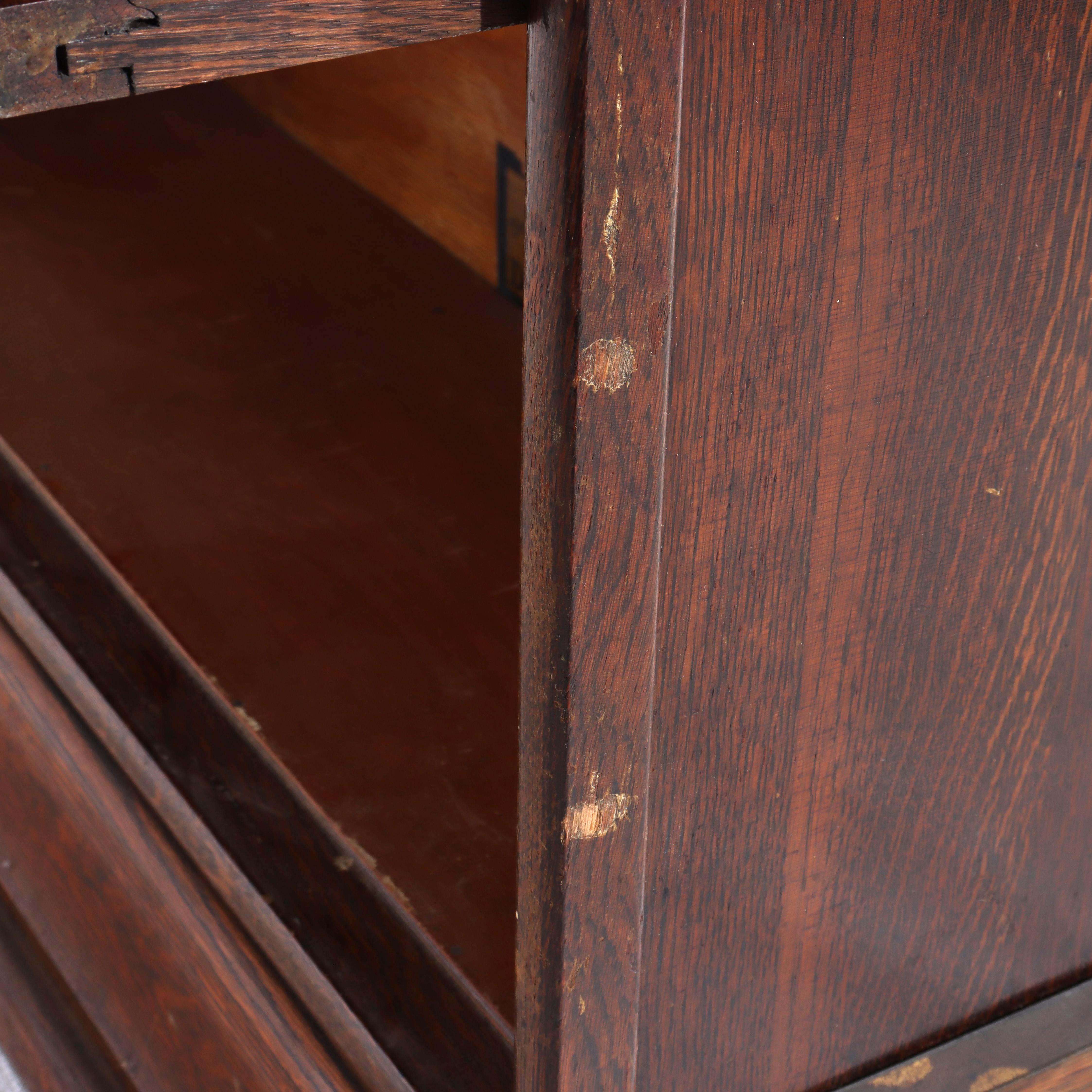 Antique Globe Wernicke Arts & Crafts Oak Five Stack Barrister Bookcase C1920 siglo XX en venta