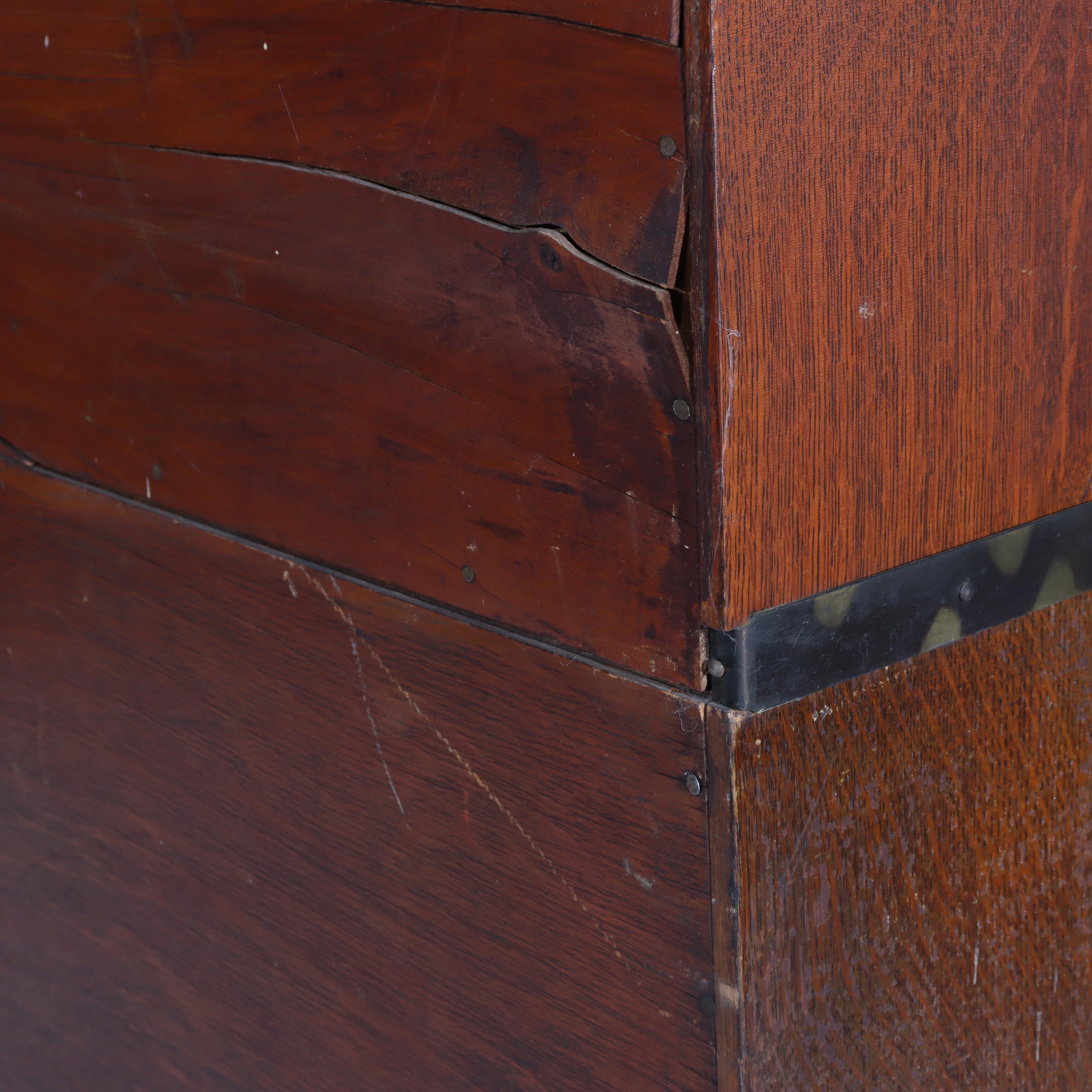 Antique Globe Wernicke Arts & Crafts Oak Five Stack Barrister Bookcase C1920 en venta 3