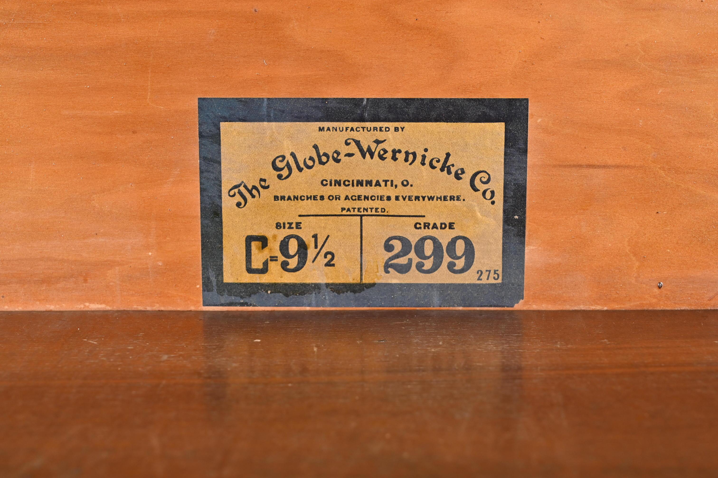 Antique Globe Wernicke Arts & Crafts Oak Four-Stack Barrister Bookcase, 1920s 1