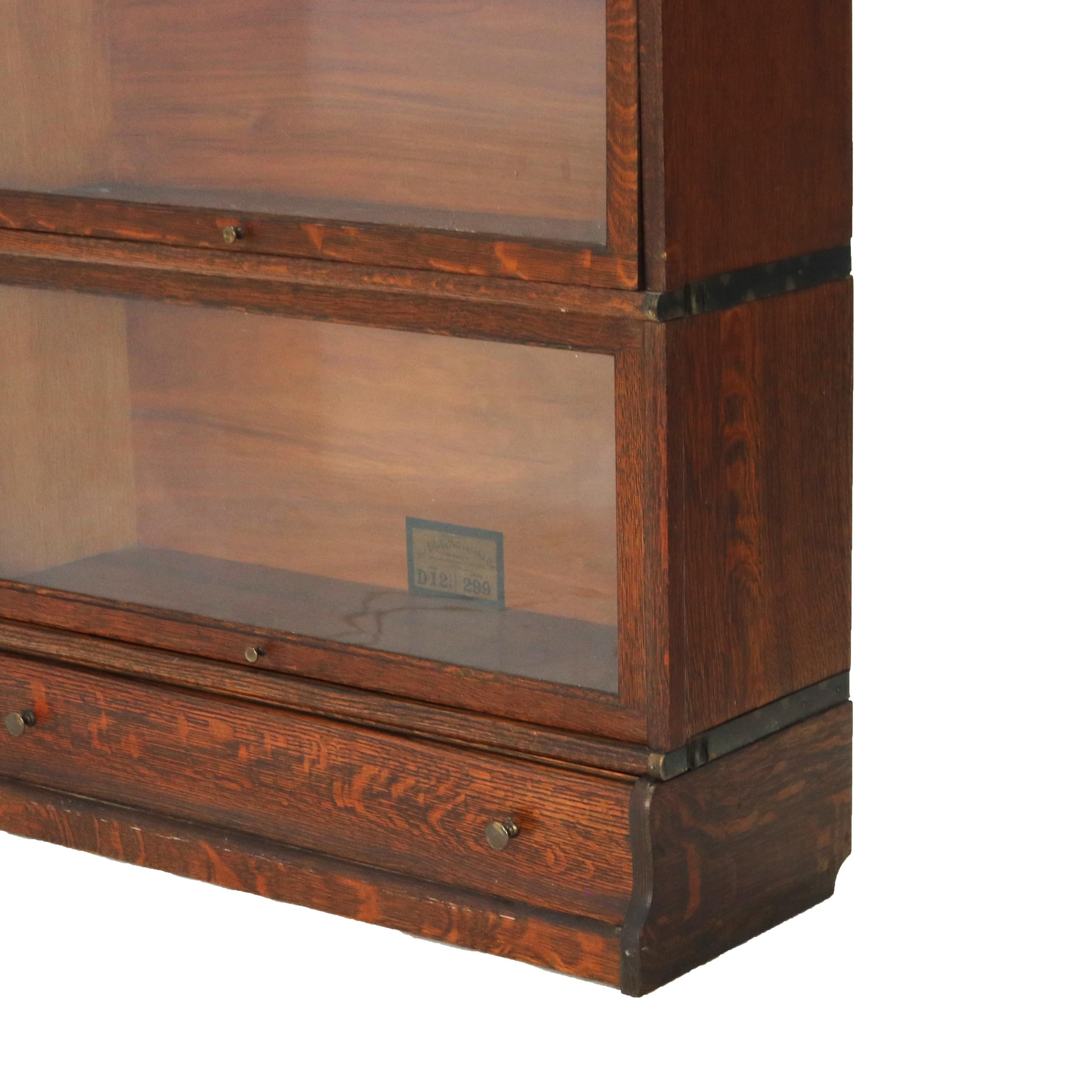 ***Reduced Delivery Rates - See Below or Click “Ask The Seller” to Request a Quote***

Antique Globe Wernicke Arts & Crafts Oak Four Stack Barrister Bookcase with Pullout Glass Doors and Ogee Base c1910

Measures - 61 5/8