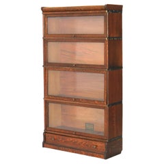 Antique Globe Wernicke Arts & Crafts Oak Four Stack Barrister Bookcase c1910