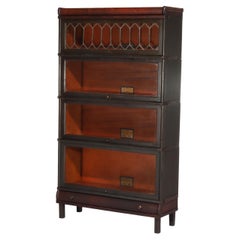 Antique Globe Wernicke Arts & Crafts Oak Four Stack Barrister Bookcase C1920