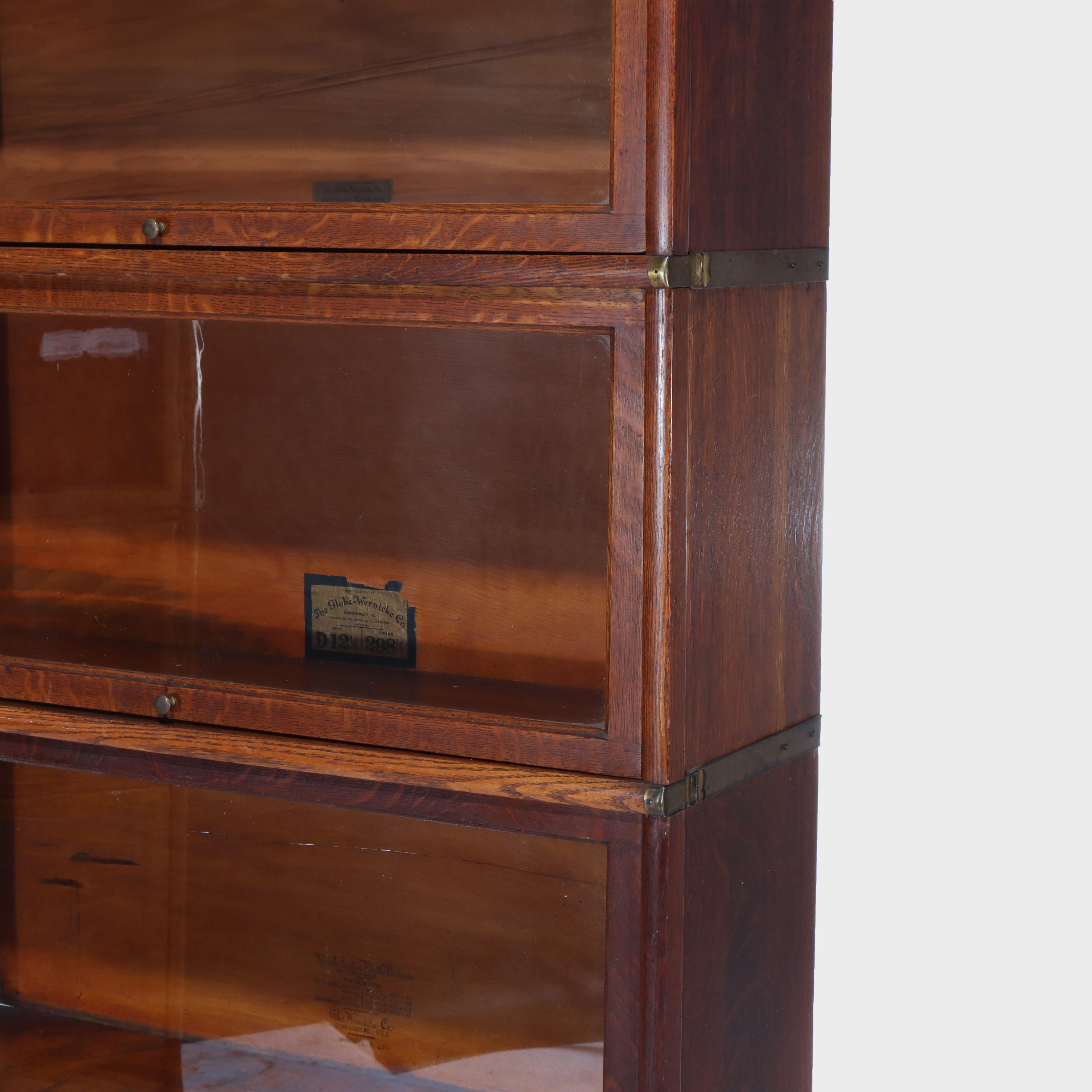 XX secolo Antique Globe Wernicke Arts & Crafts Oak Six Stack Barrister Bookcase C1920 in vendita
