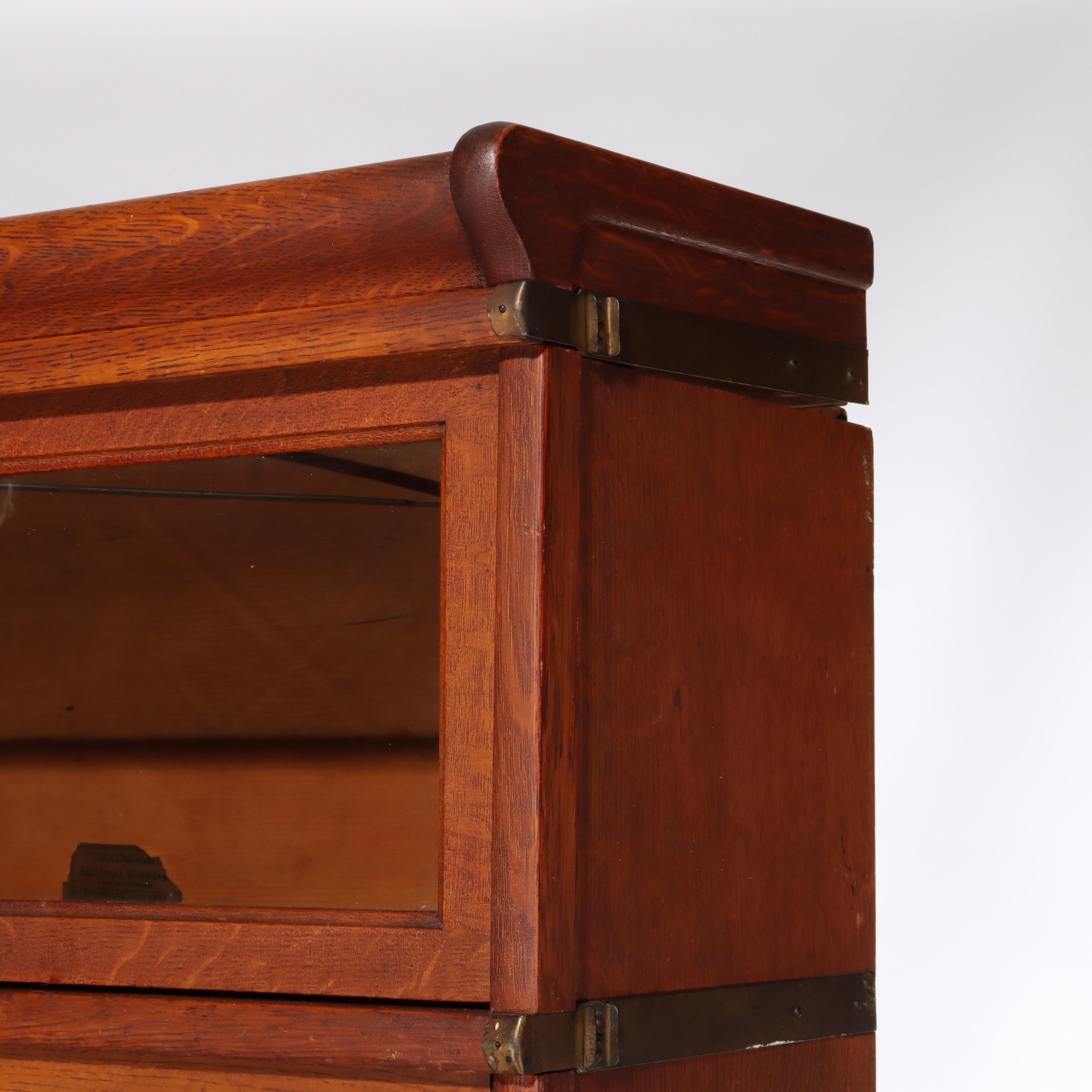 Antique Globe Wernicke Arts & Crafts Oak Six Stack Barrister Bookcase C1920 in vendita 1