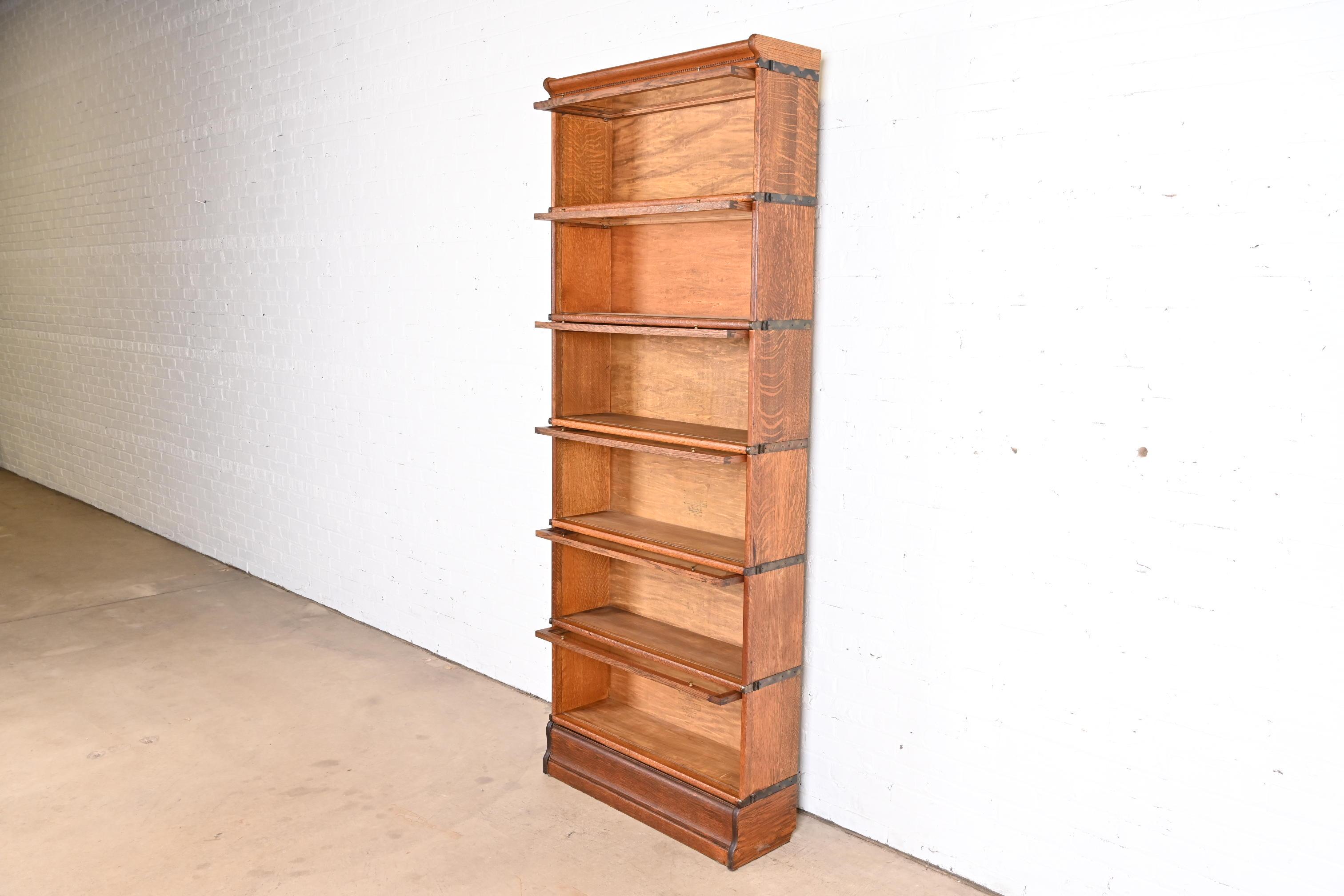 Antique Globe Wernicke Arts & Crafts Oak Six-Stack Barrister Bookcase 5