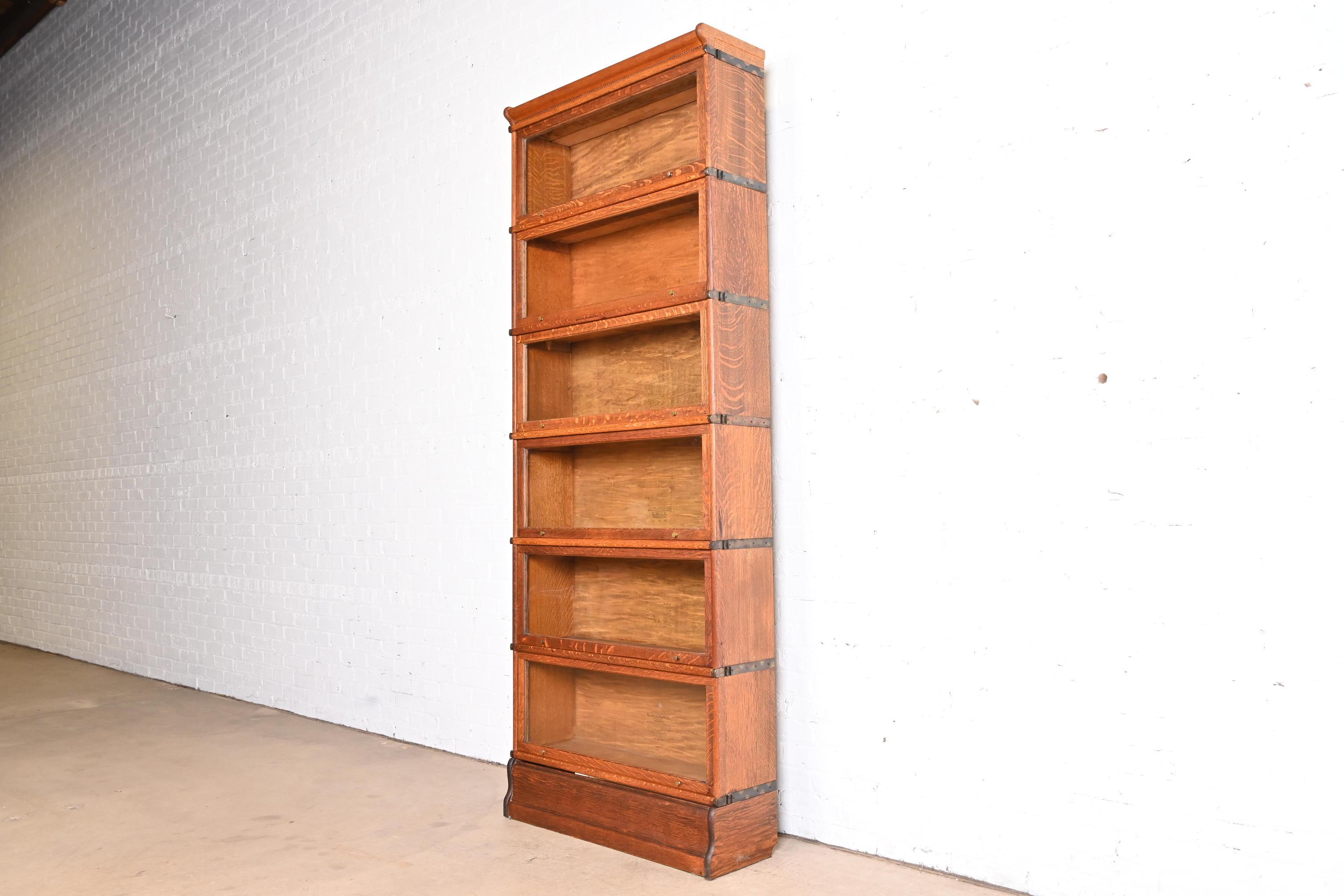 American Antique Globe Wernicke Arts & Crafts Oak Six-Stack Barrister Bookcase