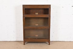 Antique Globe Wernicke Arts & Crafts Walnut Three-Stack Barrister Bookcase