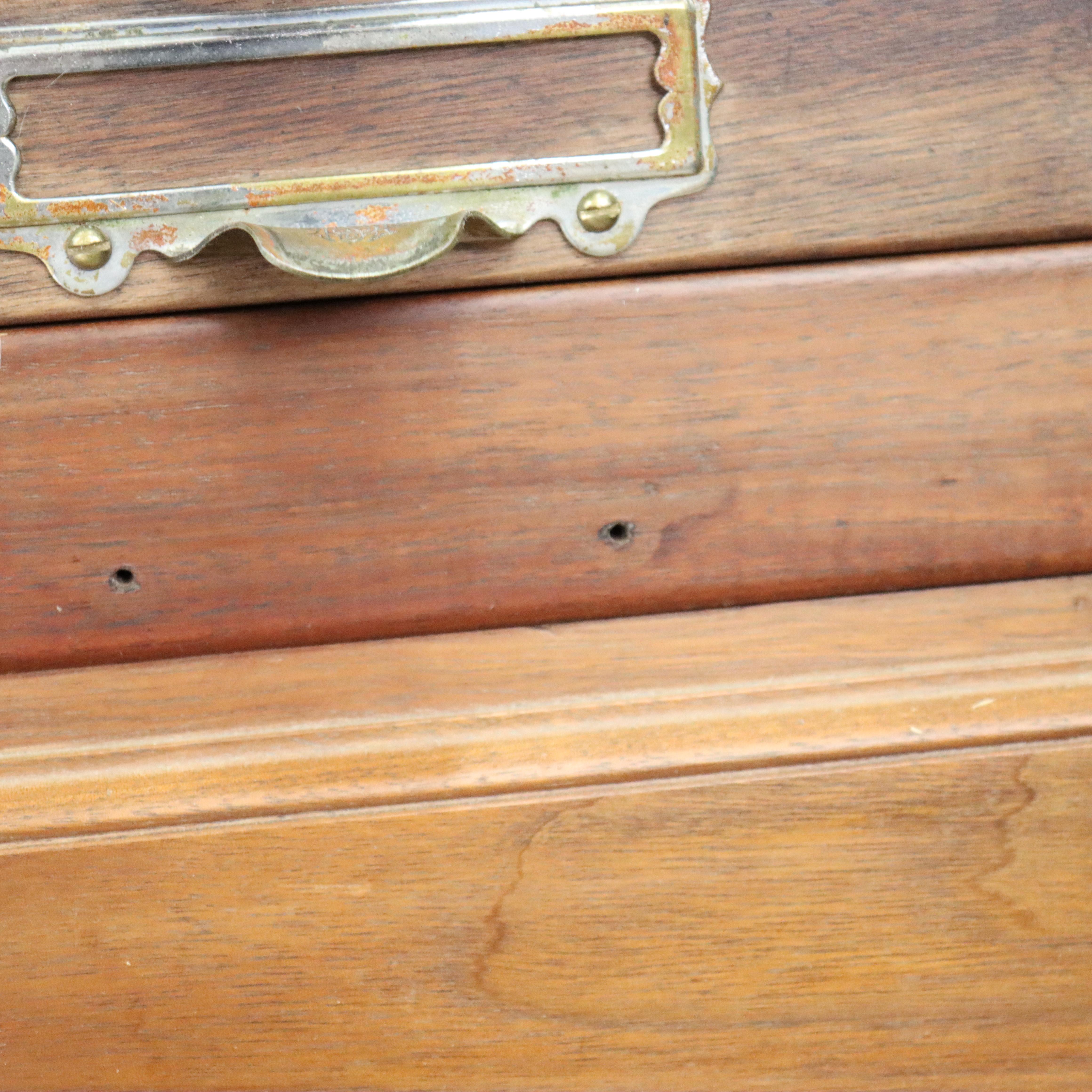 Antique Globe Wernicke attr Walnut 27 Drawer Office File Cabinet c1910 in vendita 6