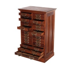Antique Globe Wernicke attr Walnut 27 Drawer Office File Cabinet c1910