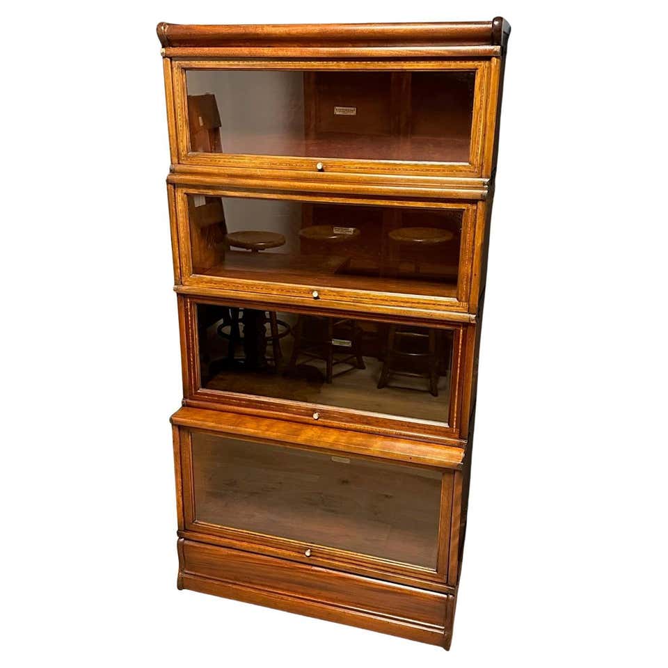 Globe Wernicke Mahogany Bookcase Of 5 Elements With A Drawer For Sale