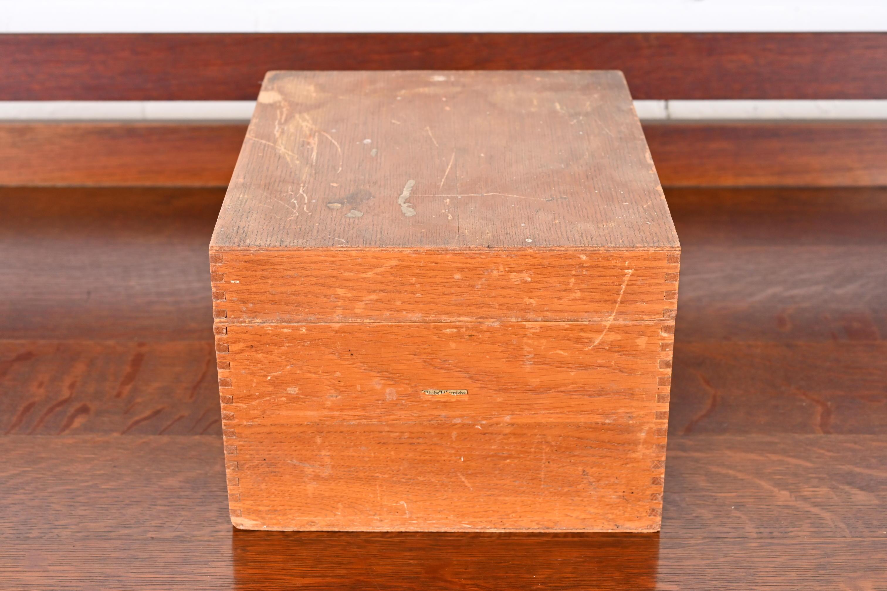 Arts and Crafts Antique Globe Wernicke Filing Box For Sale