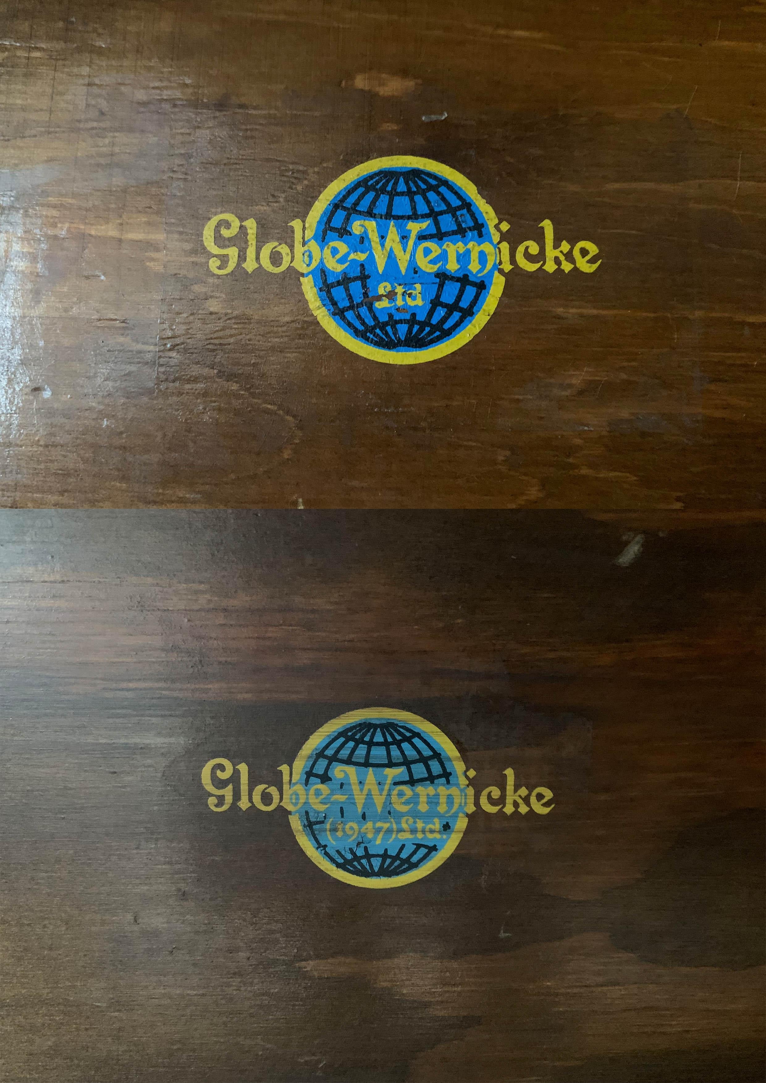 Bibliothèque d'avocat ancienne Globe Wernicke à quatre sections, vitrée et empilable en vente 1