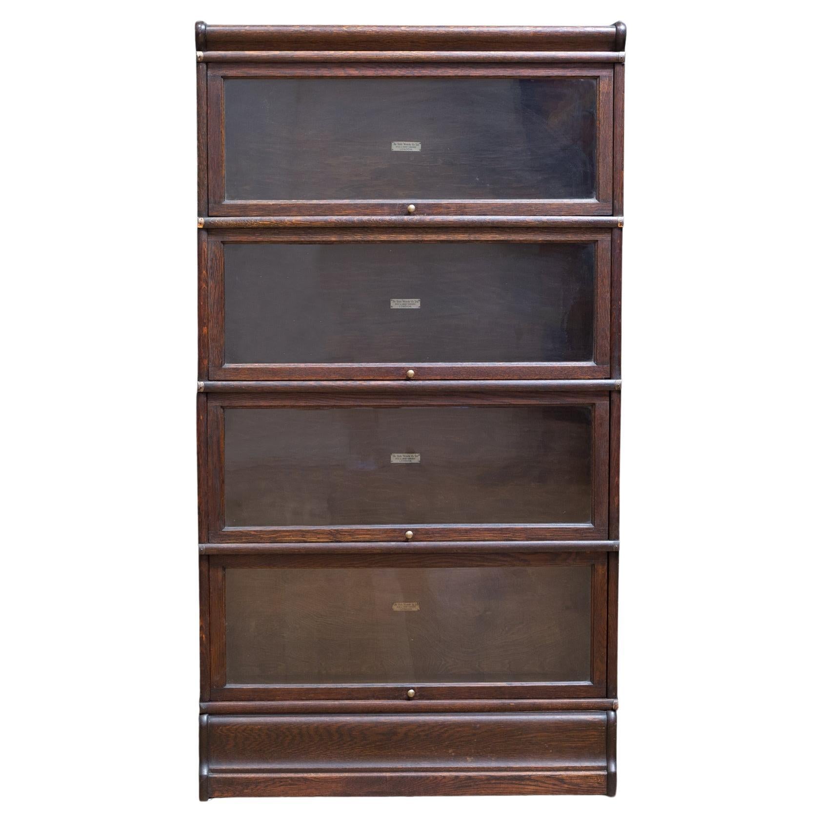 Antique Globe-Wernicke London 4 Stack Lawyer's Bookcase, c.1890-1910
