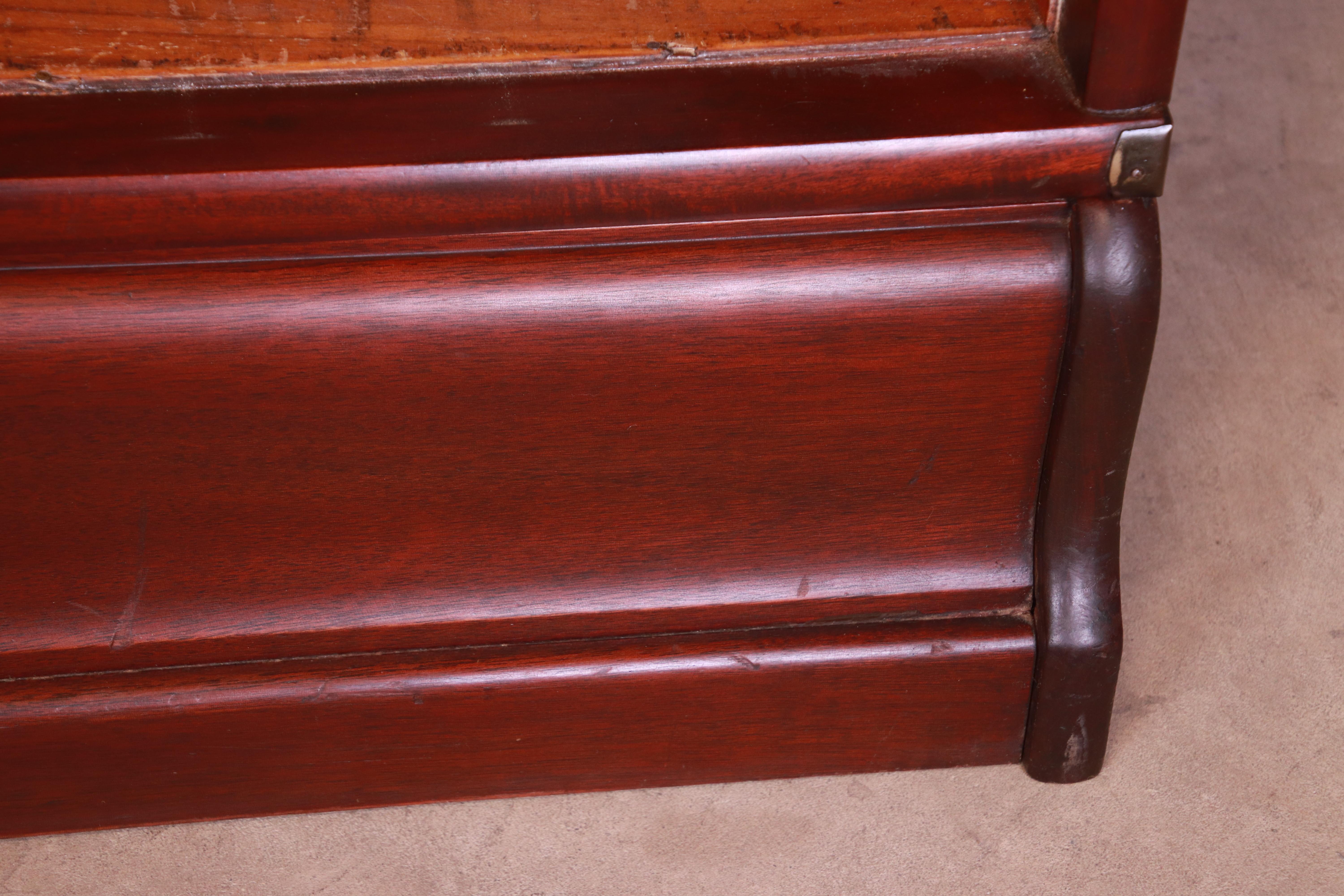 Antique Globe Wernicke Mahogany Barrister Bookcases with Leaded Glass Doors 2
