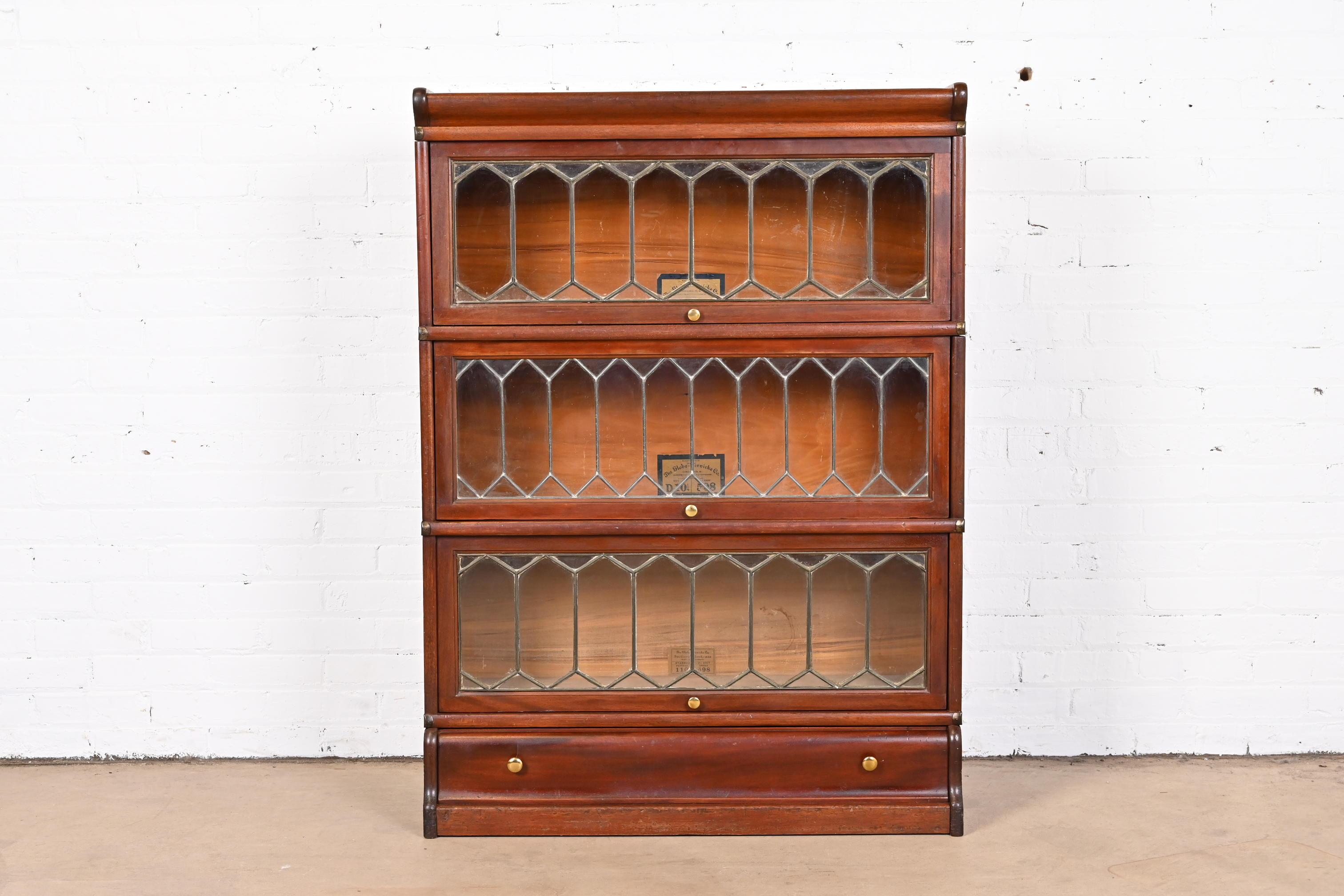 antique lawyer bookcase with glass doors