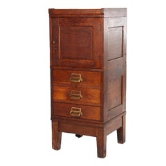 Antique Globe Wernicke Mission Oak Stacking File Cabinet with Three Drawers