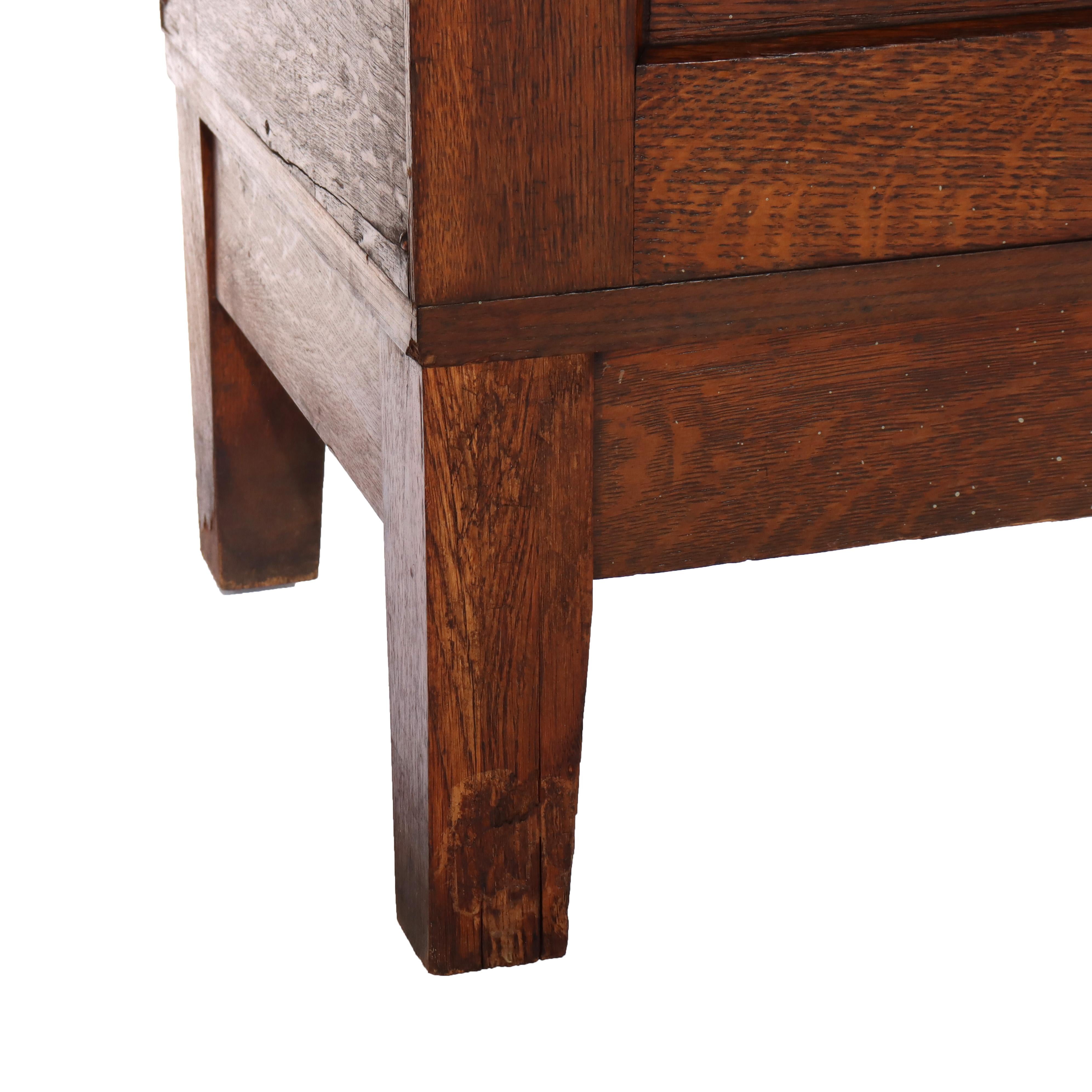 Antique Globe Wernicke Mission Oak Stacking File Cabinet with Three Drawers For Sale 2