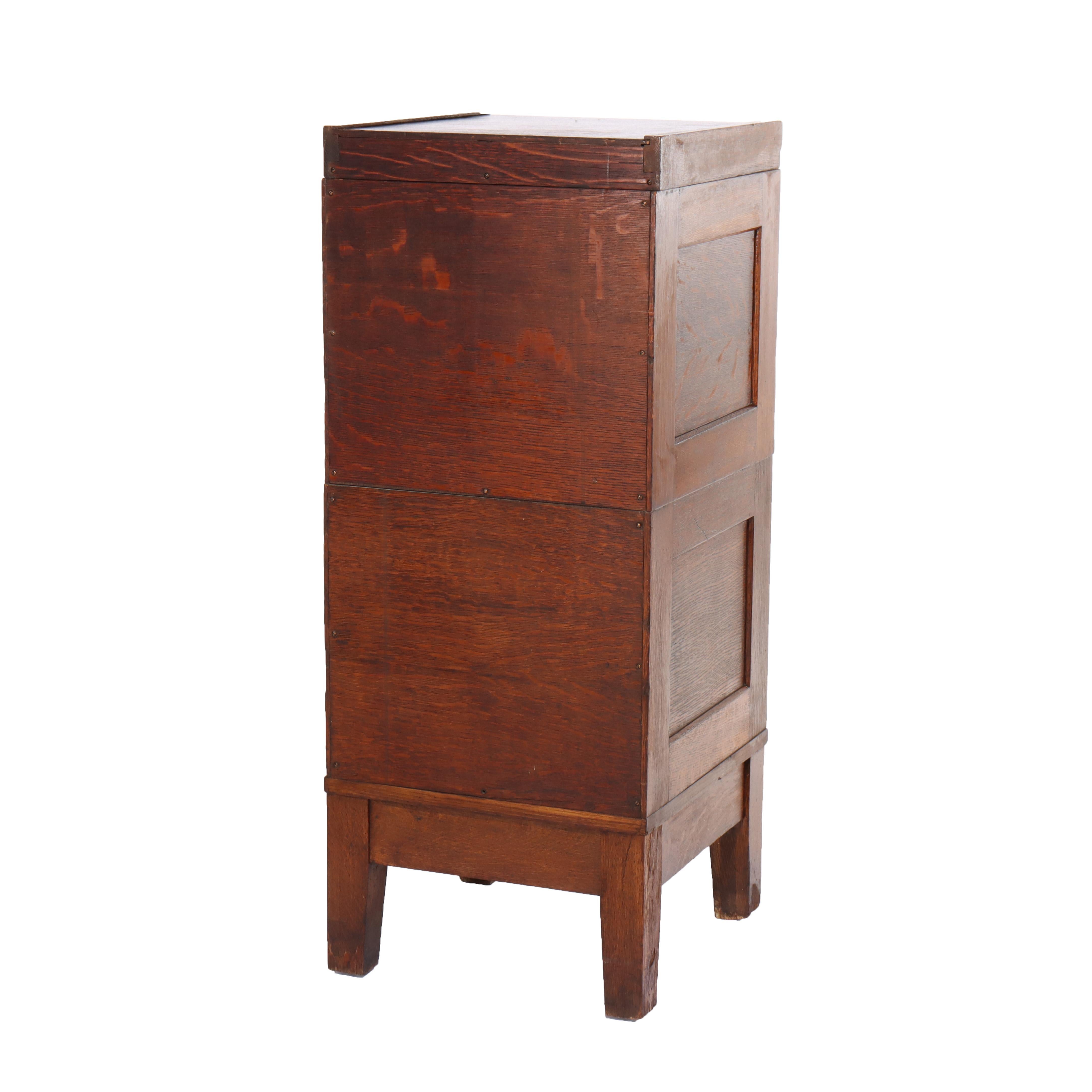 Antique Globe Wernicke Mission Oak Stacking File Cabinet with Three Drawers For Sale 4