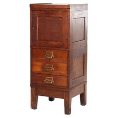 Antique Globe Wernicke Mission Oak Stacking File Cabinet with Three Drawers
