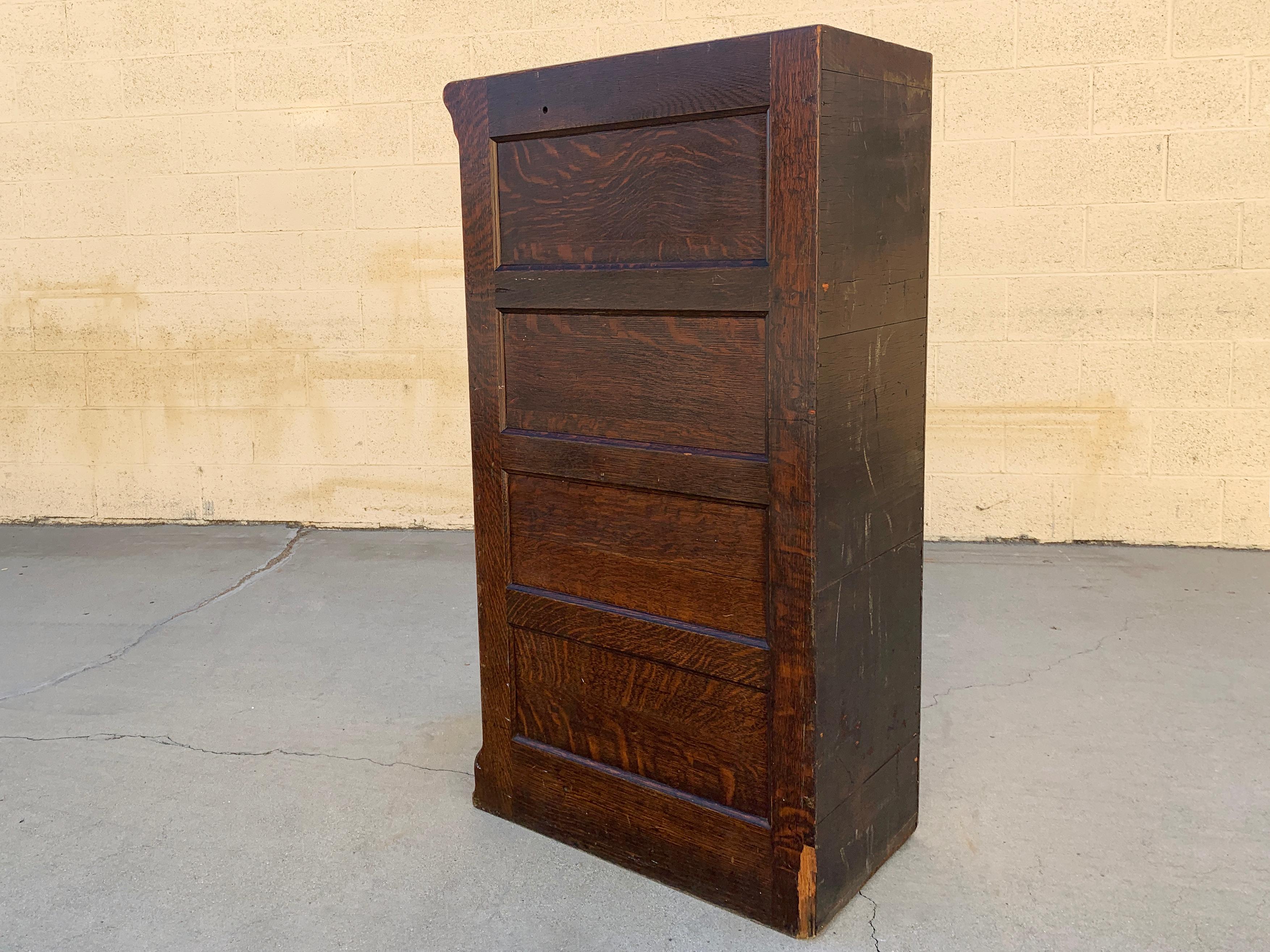 American Antique Globe Wernicke Oak Filing Cabinet For Sale