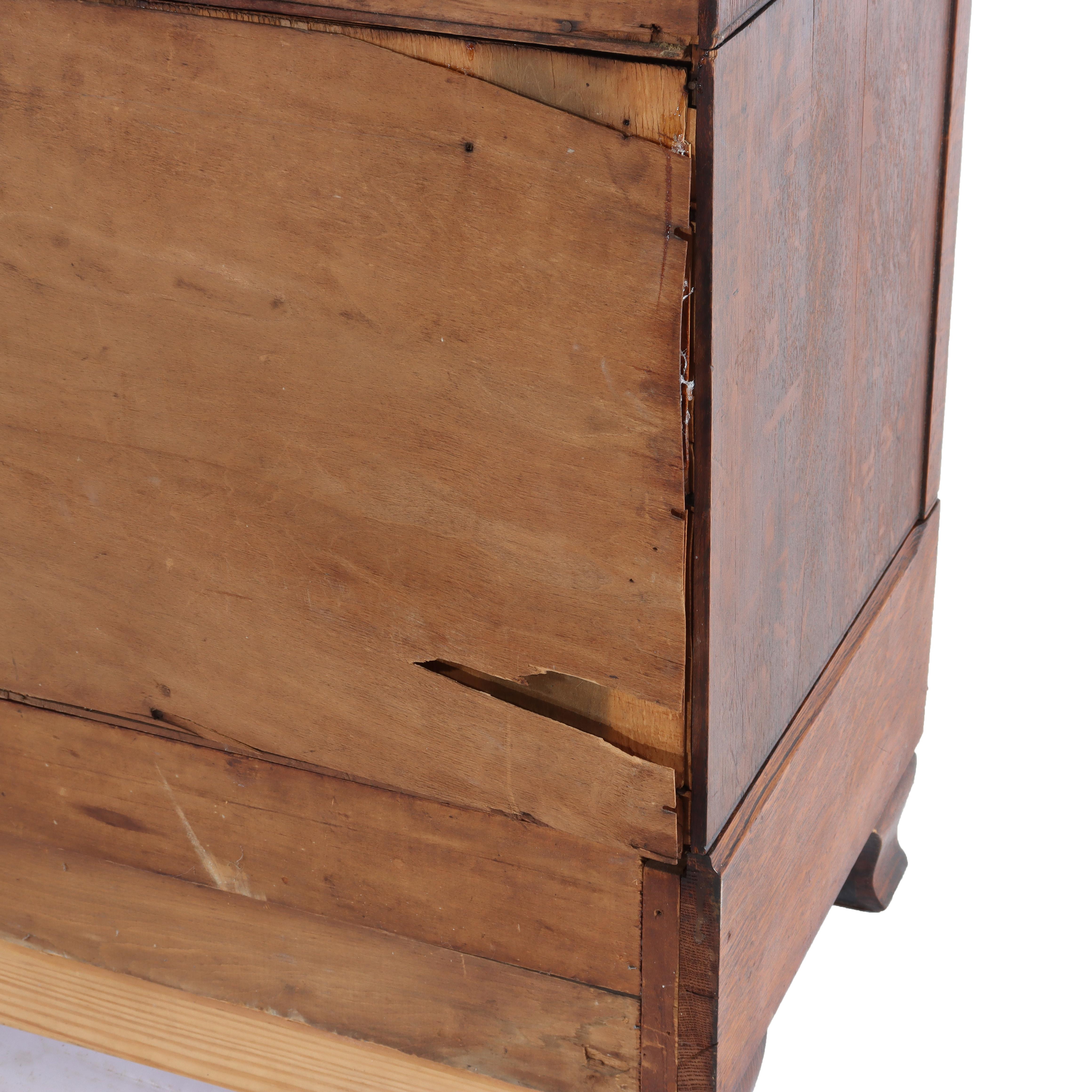 Antique Globe Wernicke School 3 Stack Drop Front Barrister Bookcase c1920 For Sale 5